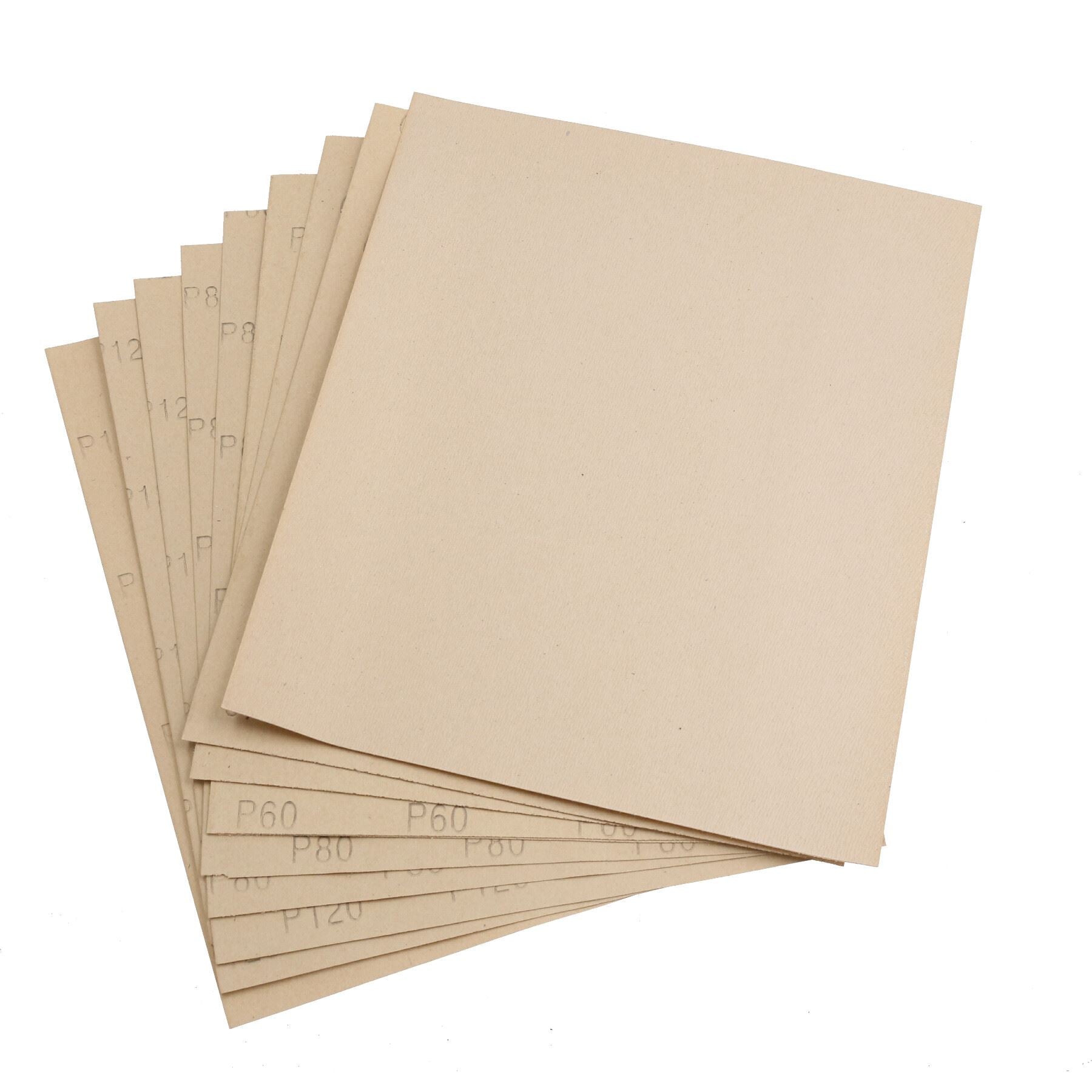 Feuilles de papier de verre à grains variés de 40 à 150 grains abrasifs mixtes
