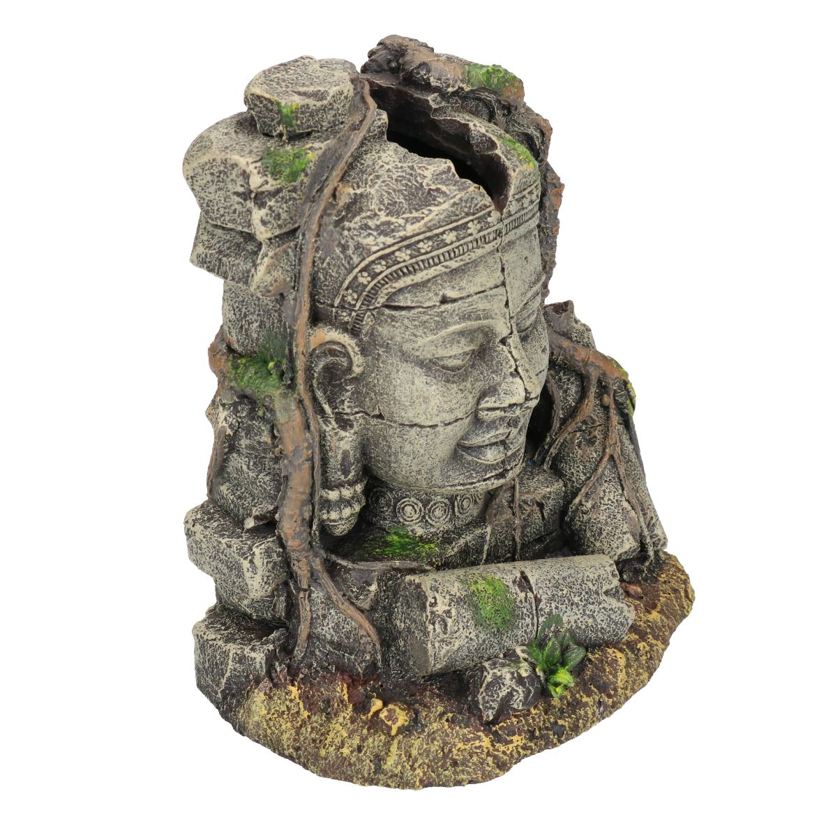 Aquatische Aquarium alten Stein Kopf Ruine Fisch Tank Ornament 14x10x17cm