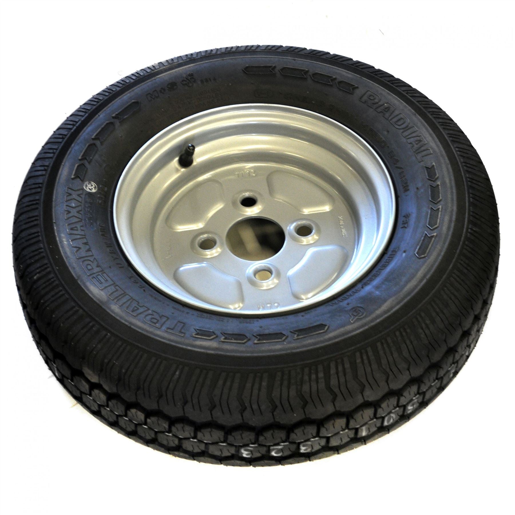 Roue de remorque PCD 100 mm et pneu radial 145 R10 8 plis TRSP01