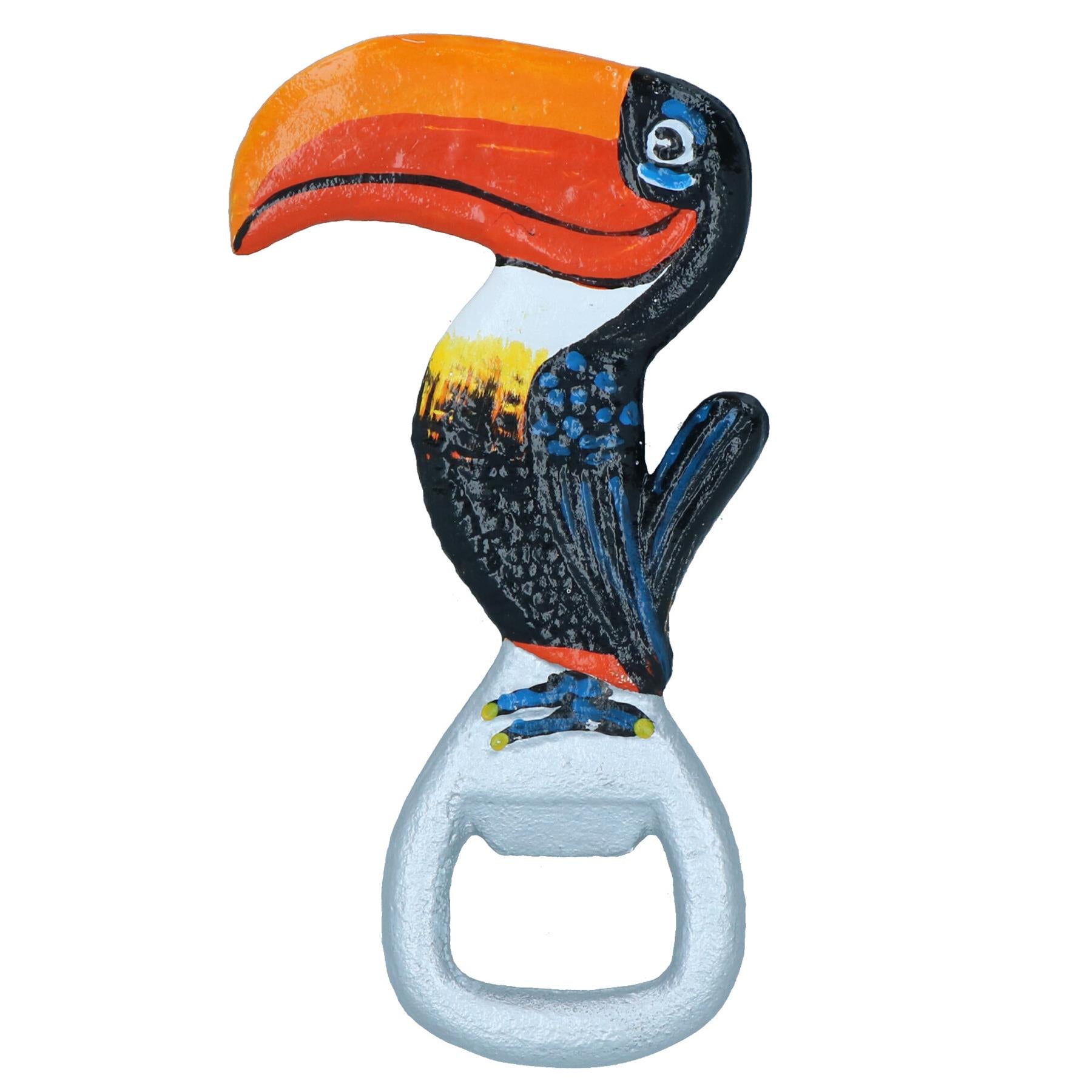 Flaschenöffner mit Tukan, Gusseisen, Geschenk für Garagentür, Schuppen, Männerhöhle, Küche, Bar