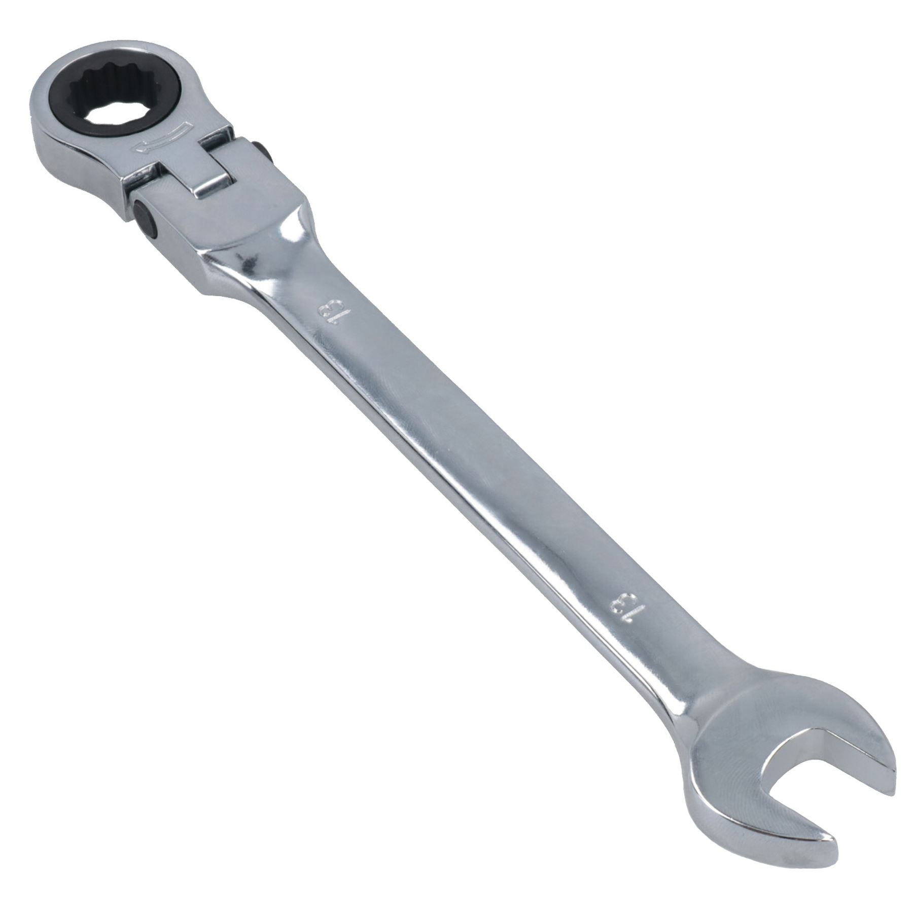 13mm Flexible Headed Ratchet Spanner Wrench Lockable Head 72 Teeth Bi-hex