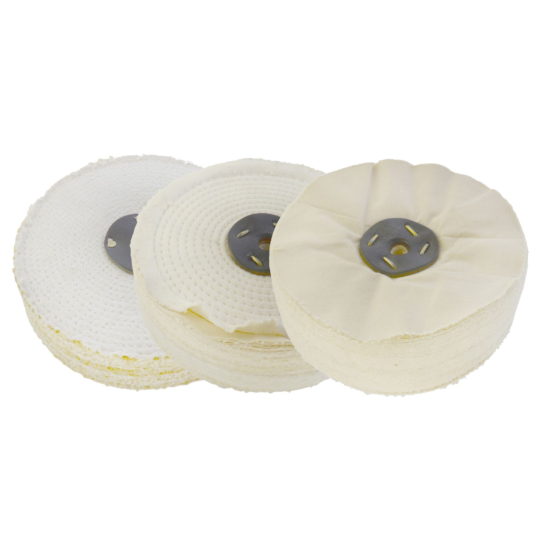 Polier- und Poliermopps aus Sisal, grob, mittel, Endbearbeitung G, 20,3 x 5,1 cm, 4 Abschnitte, 3 Stück