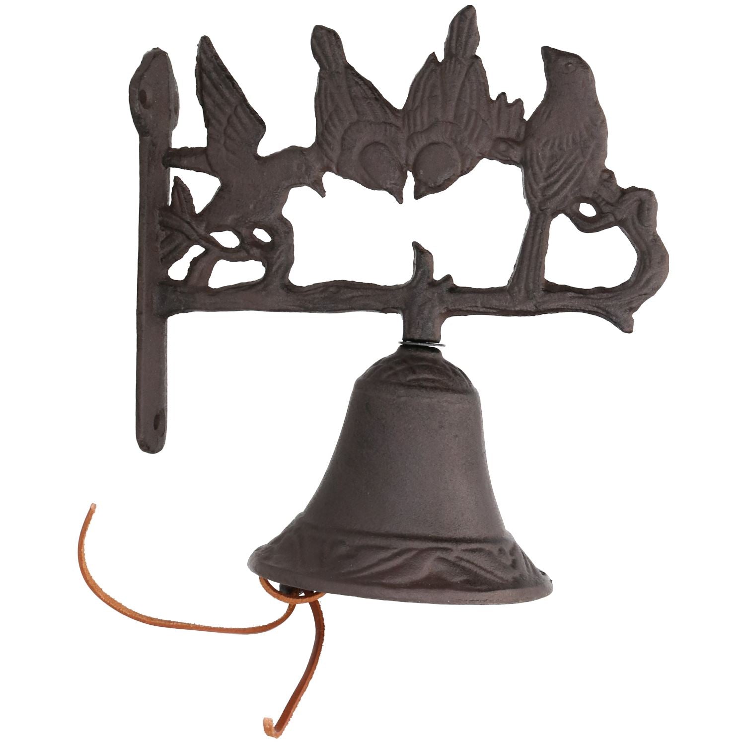 Cloche de porte en fonte pour oiseaux, plaque de porte, mur, poteau de maison, porche, anneau, remise