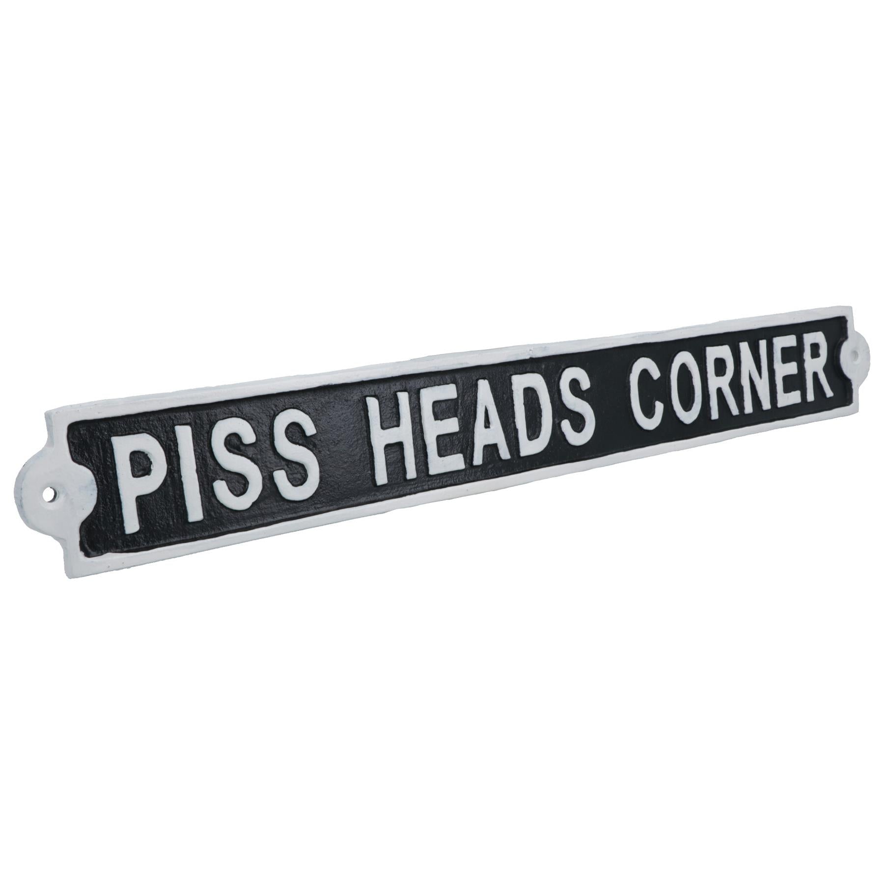 Piss Heads Corner Cast Iron Sign Plaque Wall Door House Garden Bar Pub Yard