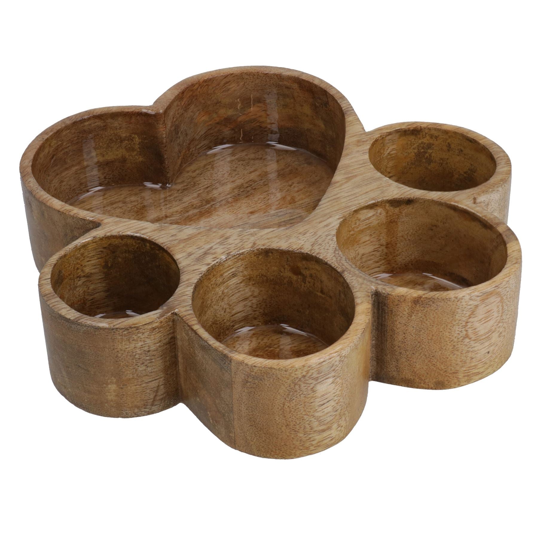 Kleine Holzschüssel mit Pfotenabdruck für kleine Hunde, Futter- und Wassernapf, 600 ml