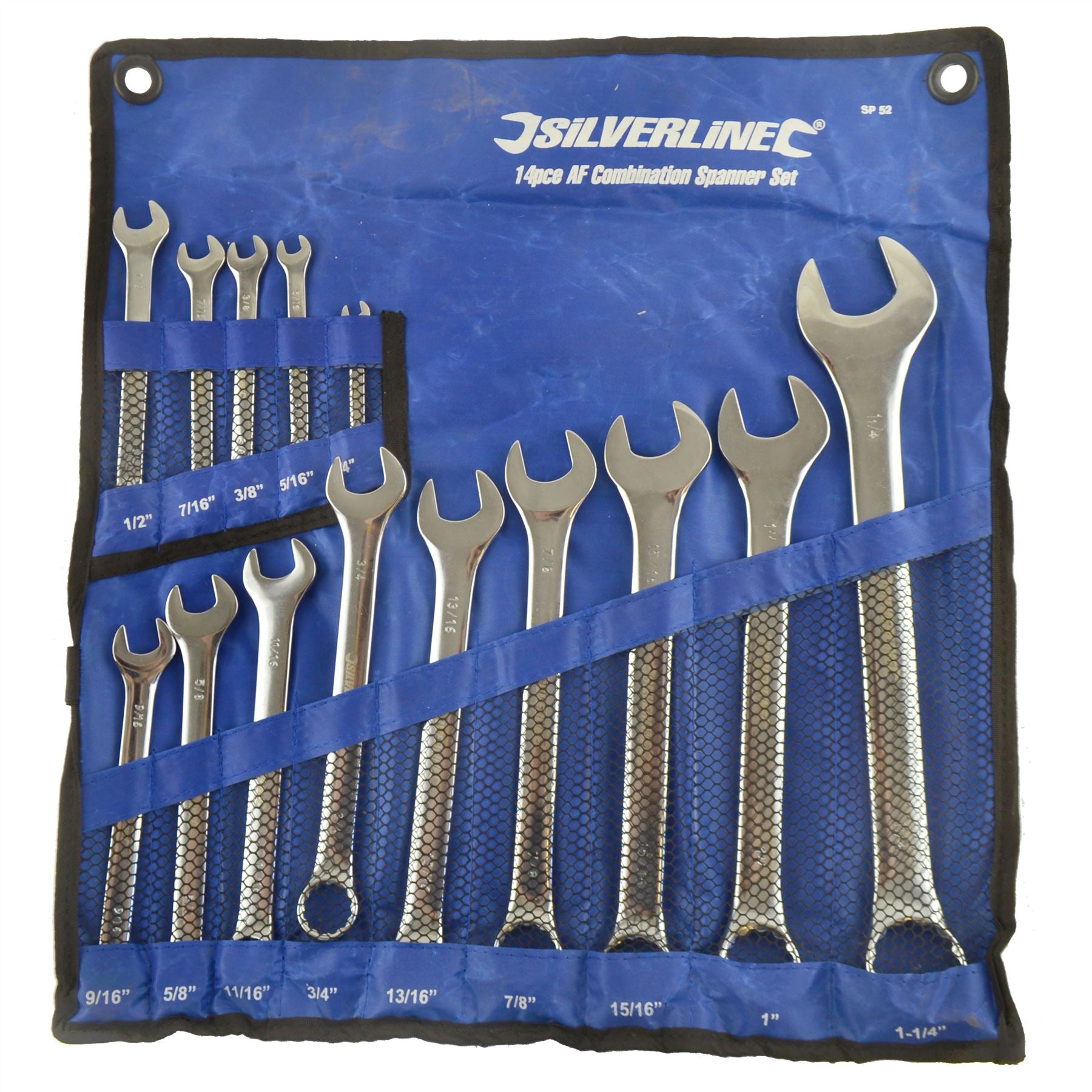 Clé mixte à fourche impériale SAE AF 14 pièces 1/4" - 1-1/4"