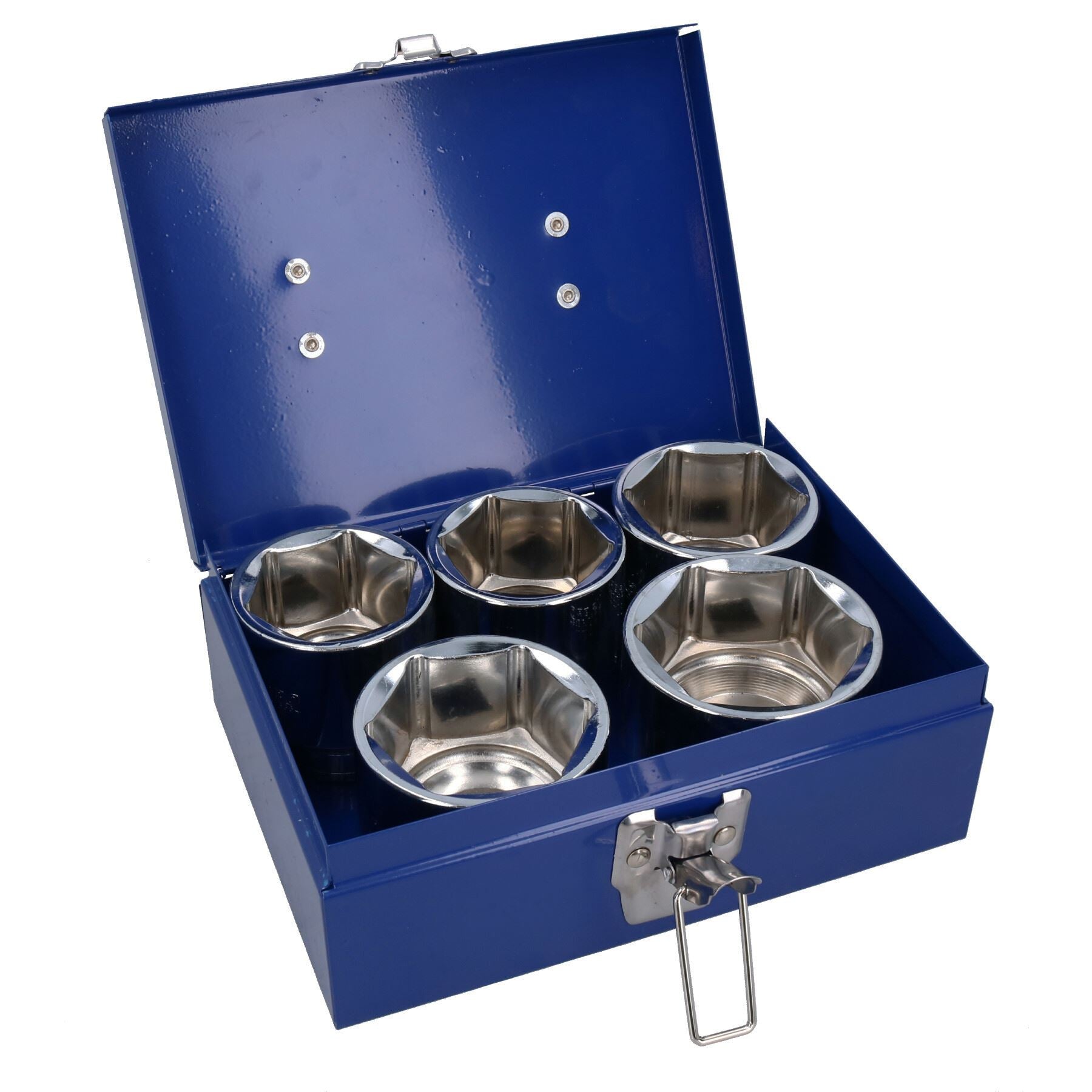 Umschaltknarre mit 3/4-Zoll-Antrieb und robuster Ausführung + 5 flache metrische Stecknüsse 55 – 70 mm
