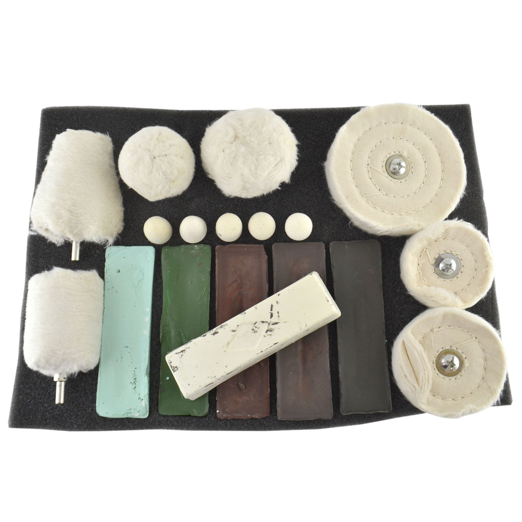 18-teiliges Deluxe-Polierset zum Polieren von Metall für Auto, Wohnwagen, Spindelbohrer, Pad TE847