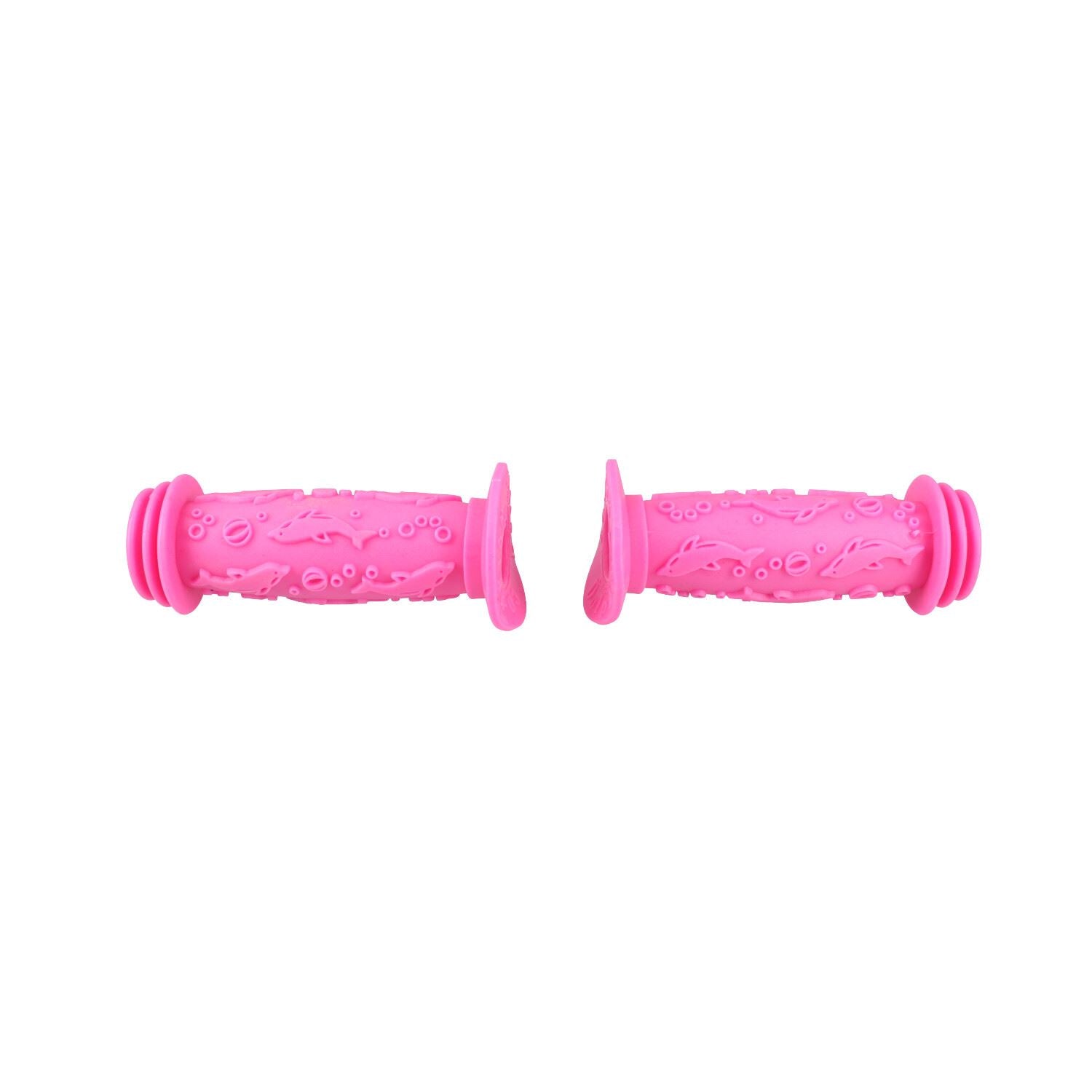 Poignées de guidon de vélo en caoutchouc rose pour enfants juniors, antidérapantes, motif dauphin