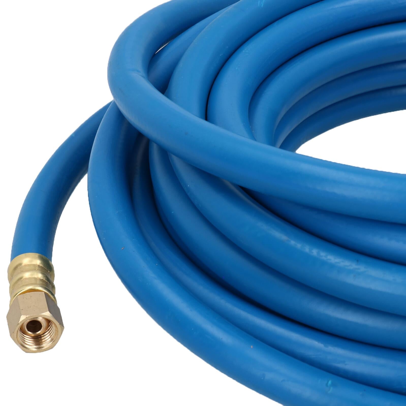 Tuyau d'air de 10 m, 8 mm, en caoutchouc souple, pour compresseur d'air, 1/4" BSP, embouts en laiton, haute visibilité