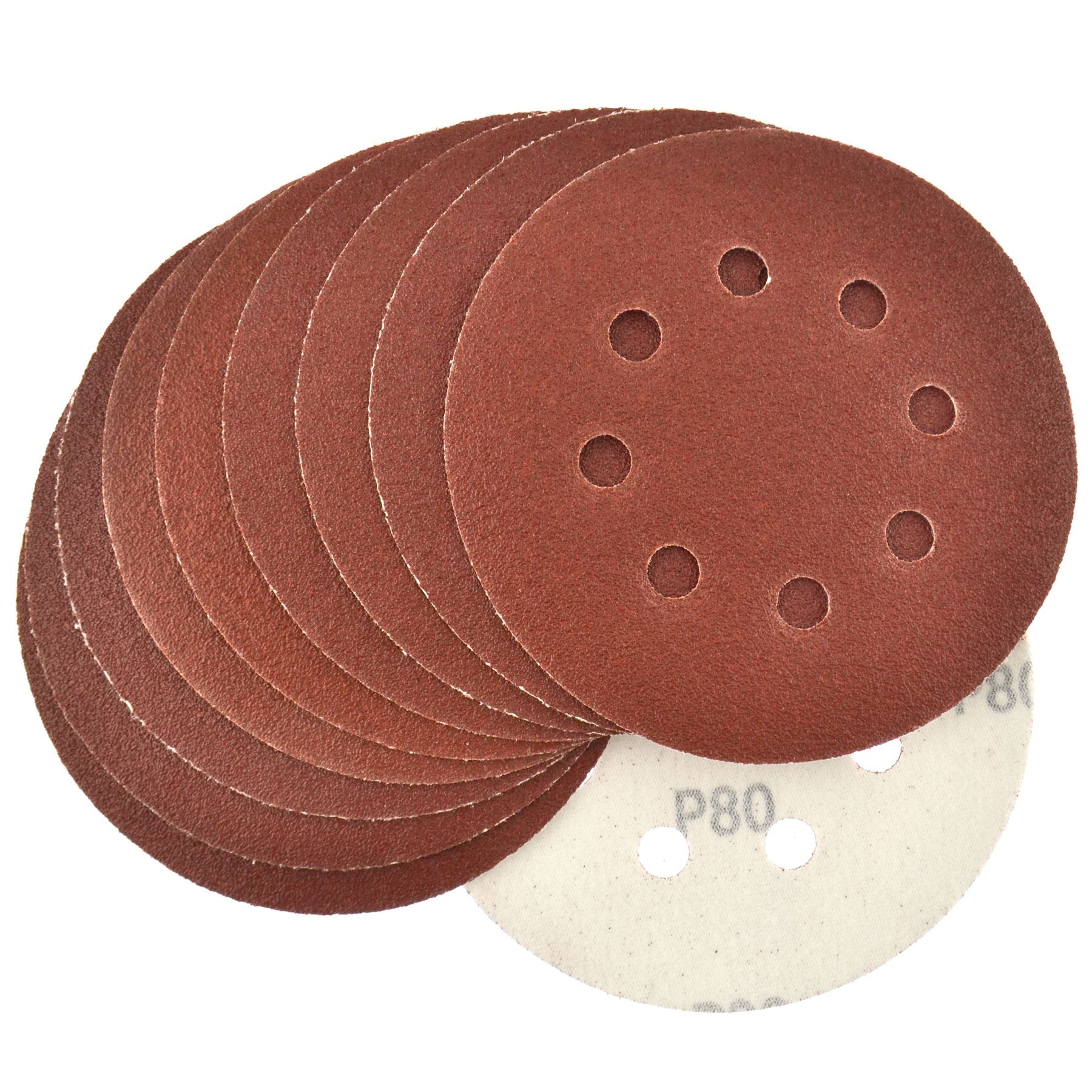 Klett-Schleifscheiben, Exzenterschleifer, DA-Handschleifer, 125 mm, 80er-Körnung, 10 Stück