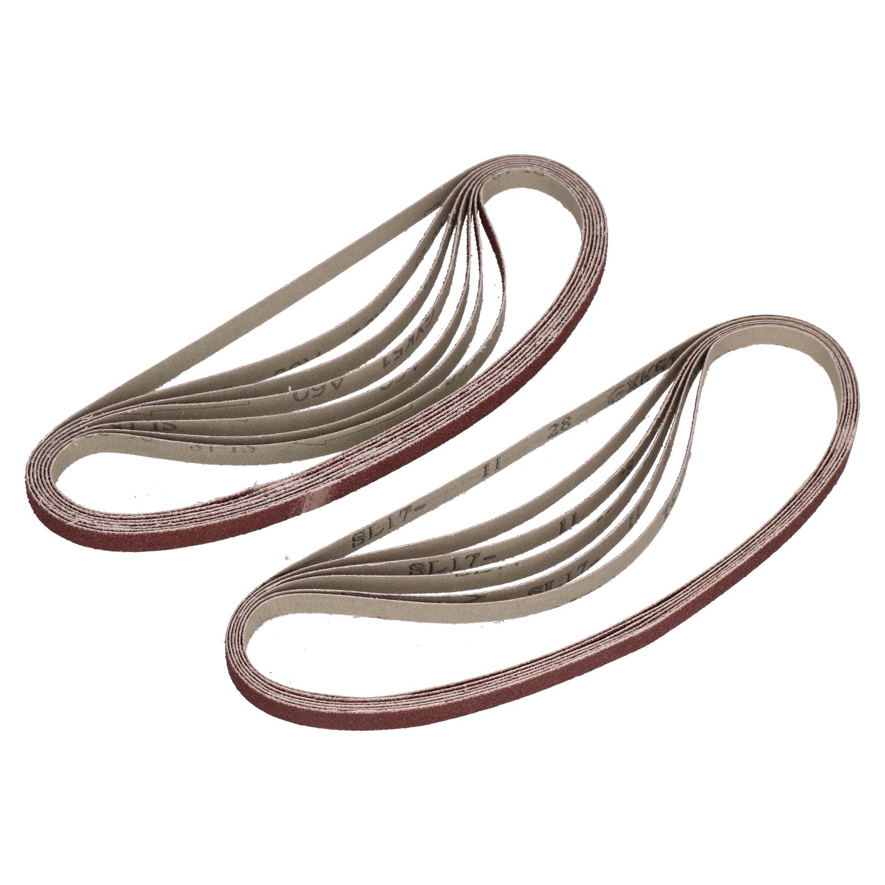 Bandes abrasives 600 mm x 10 mm pour ponceuses pneumatiques longue portée, meulage de grains mixtes