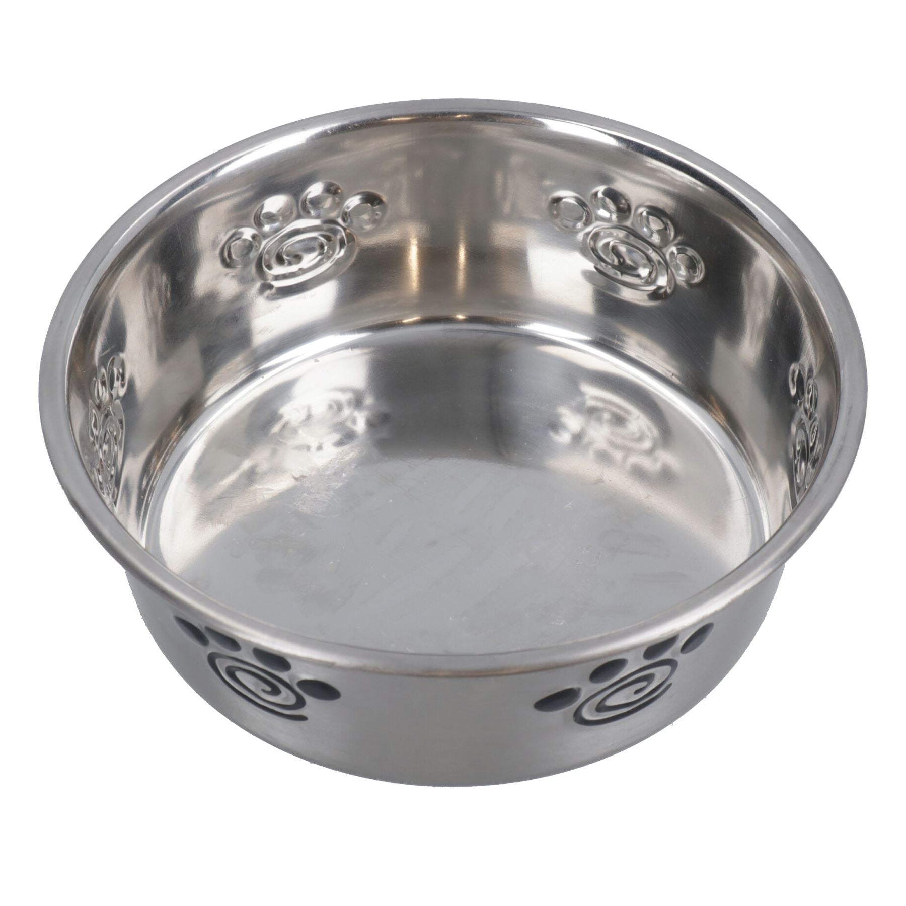 1 Heavy Duty Non Slip Silver Paw Bowl Dog Puppy Feed Food Water Bowl 16cm
