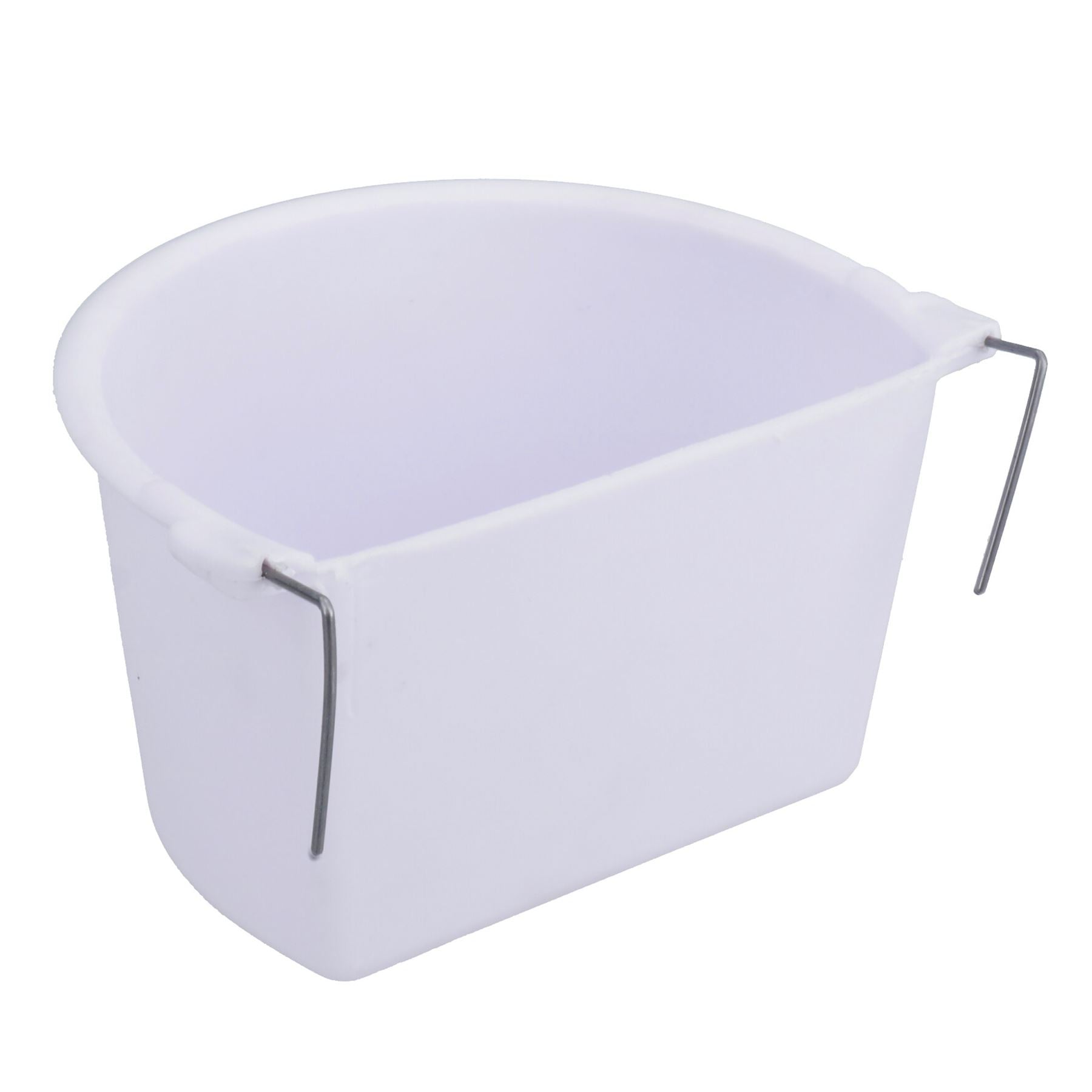Lot de 2 grandes mangeoires à oiseaux en plastique blanc pour cage à eau/nourriture pour oiseaux 11,5 cm