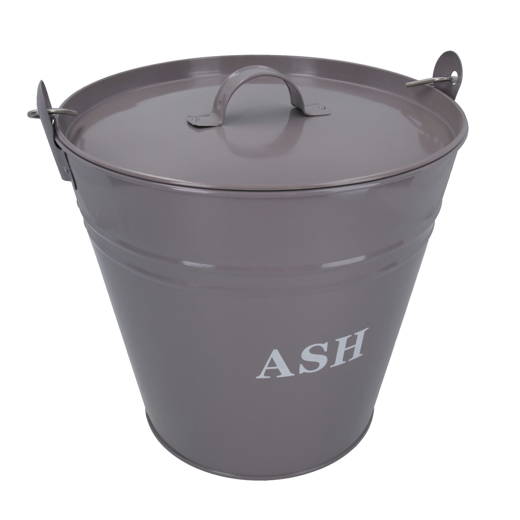 Grey Coal Bucket With Lid & 5" Shovel Metal Ash Tidy Bin Coal Fire Log Burner