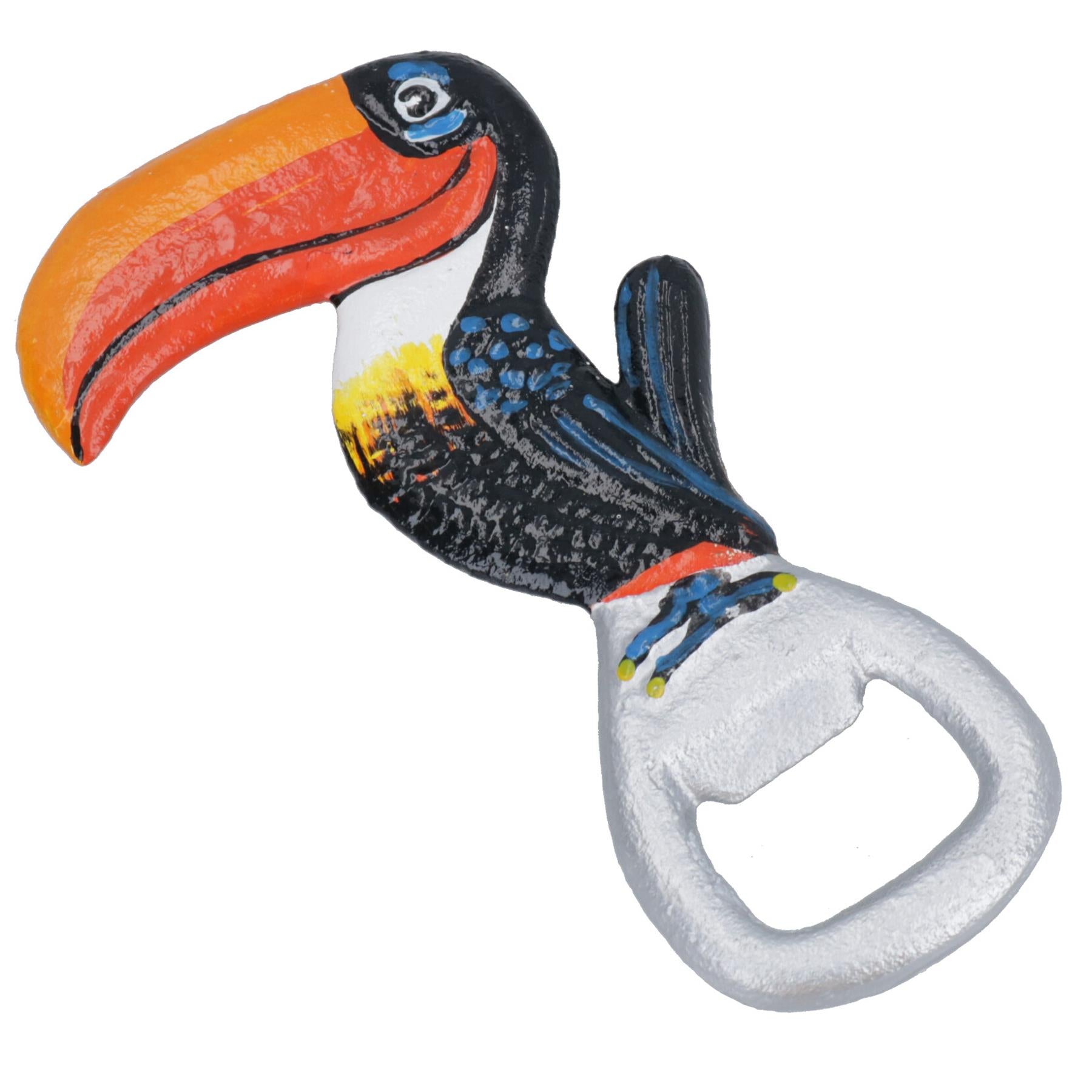 Flaschenöffner mit Tukan, Gusseisen, Geschenk für Garagentür, Schuppen, Männerhöhle, Küche, Bar