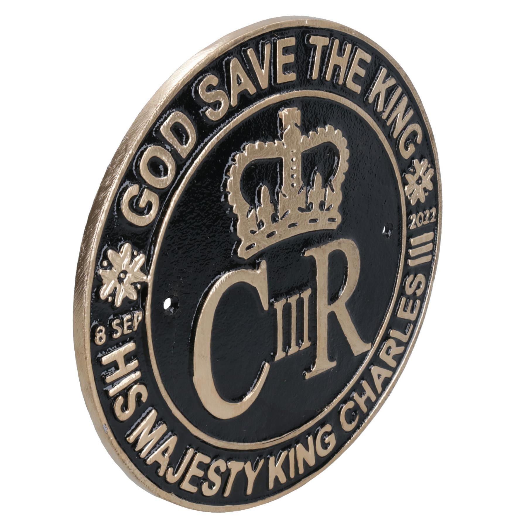 Plaque en aluminium Charles pour porte, mur, maison, portail, roi, royal, GB, Grande-Bretagne