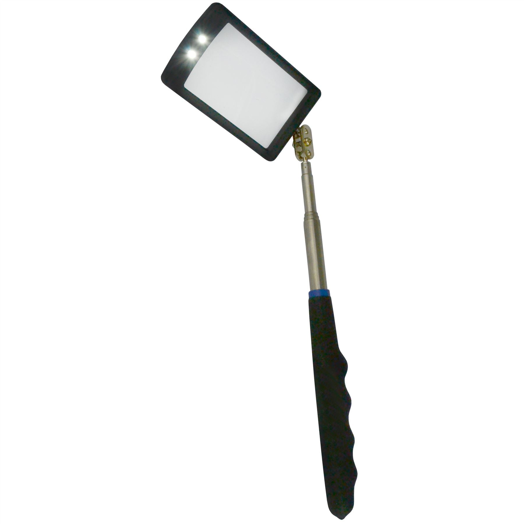 2 LED Helle Licht Taschenlampe Ausziehbarer Teleskop Inspektionsspiegel 50 x 80mm TE759