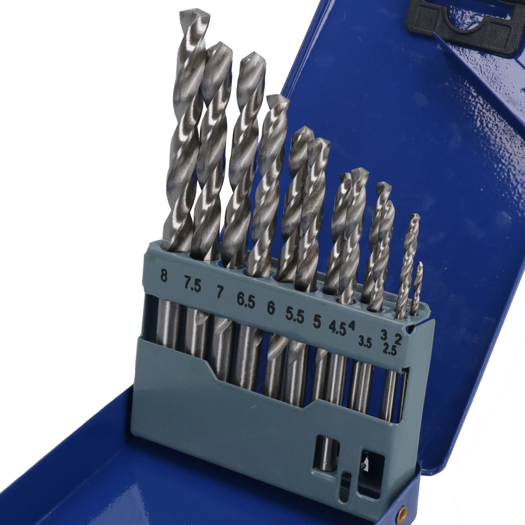 13-teiliges HSS-G-Bohrer-Set mit metrischen Schlitzbohrern für Metall, Kunststoff und Kupfer, 2–8 mm