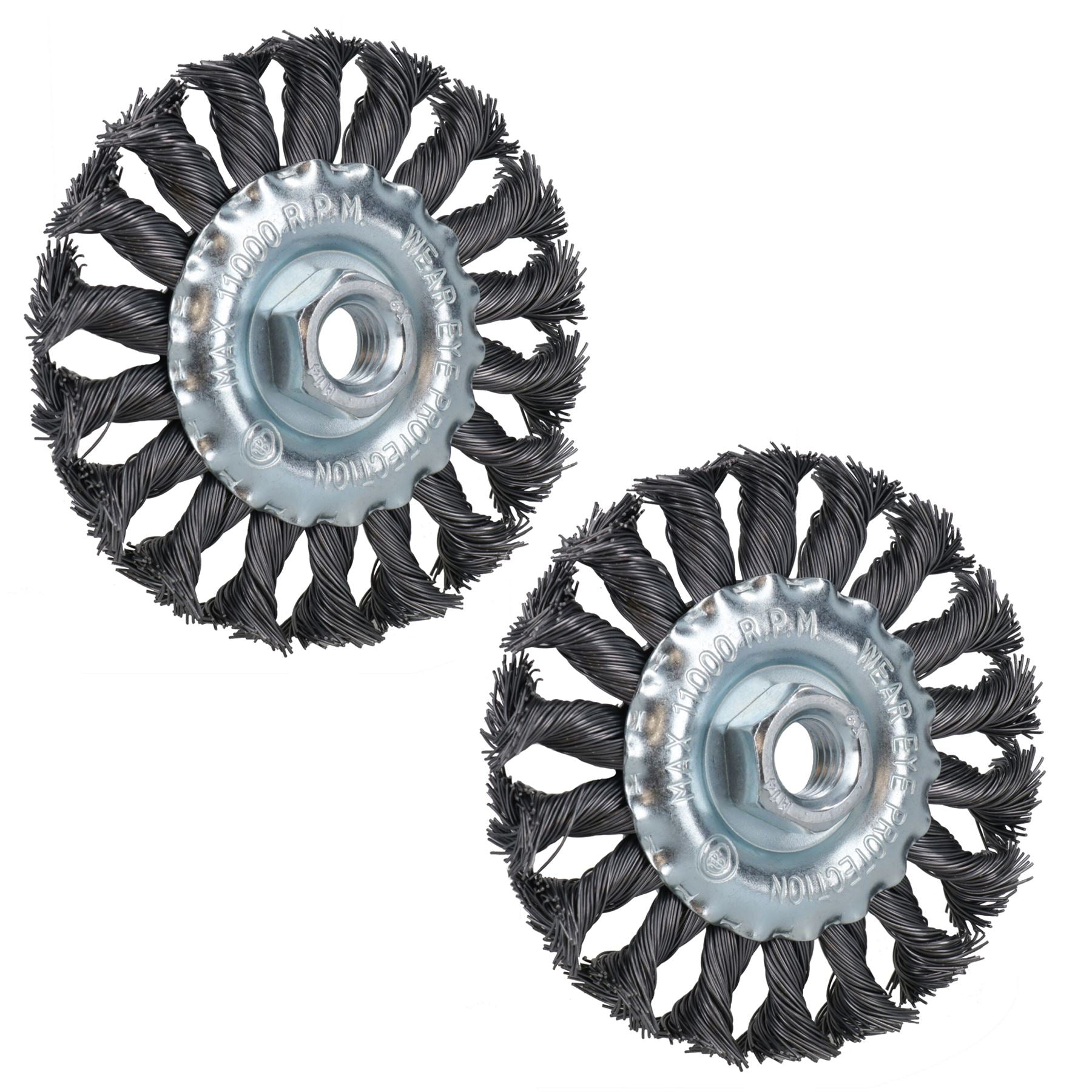 Brosse rotative à fil torsadé plat de 100 mm pour ébavurage, élimination de la rouille et de la peinture