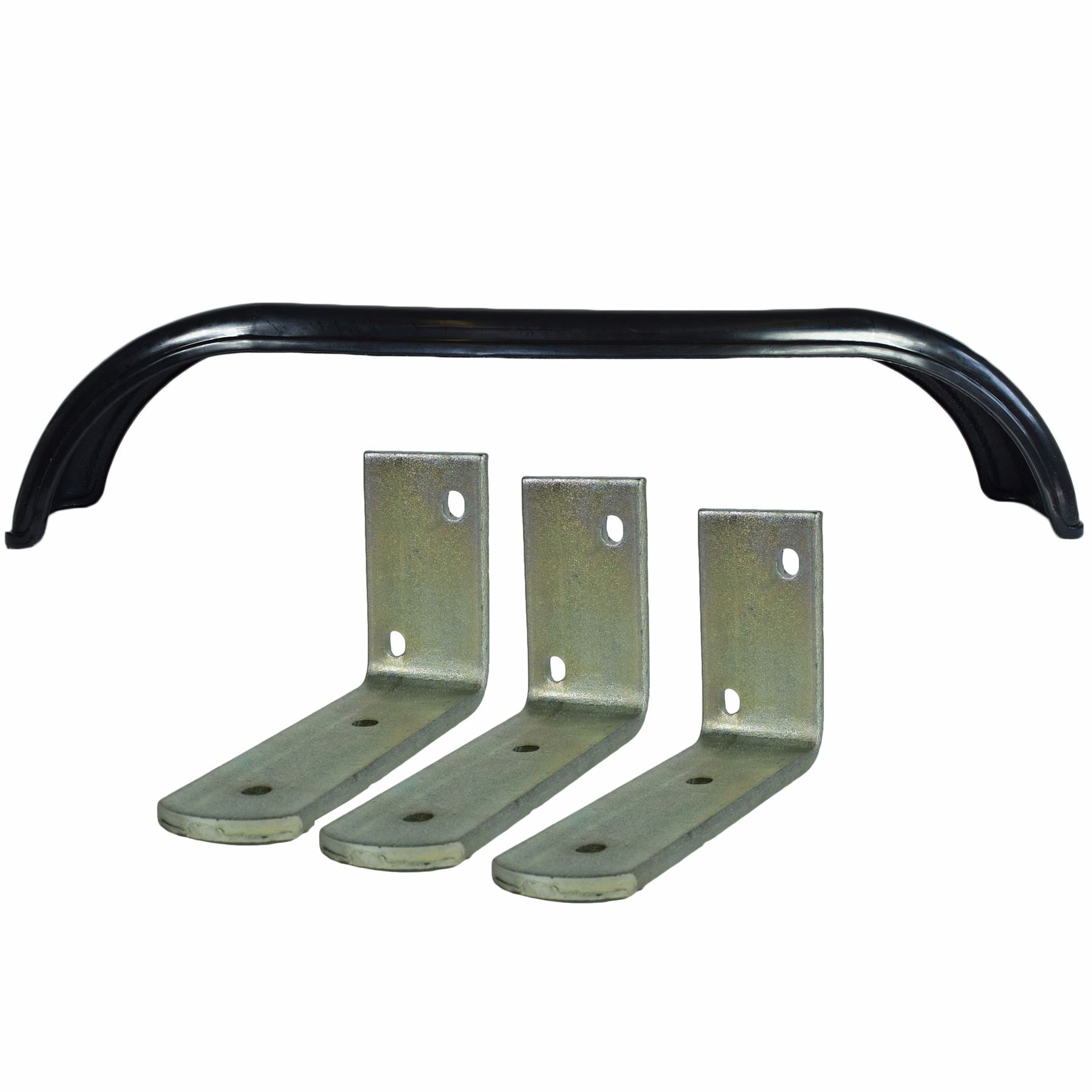 Garde-boue simple de 10 po pour roues jumelées, aile de garde-boue de 48 po x 7 po et 4 petits supports
