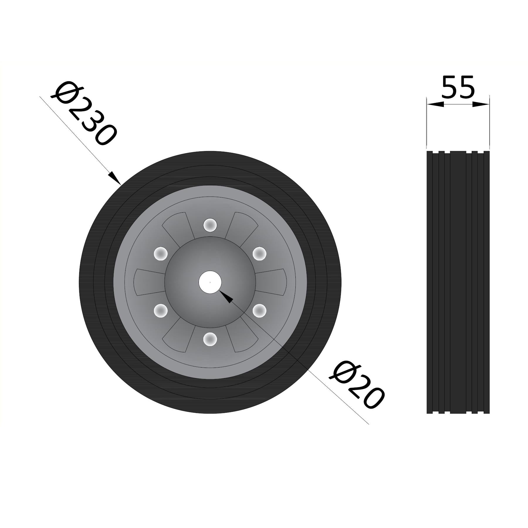 Replacement Jockey Heavy Duty Trailer Jockey Wheel 230mm TR030