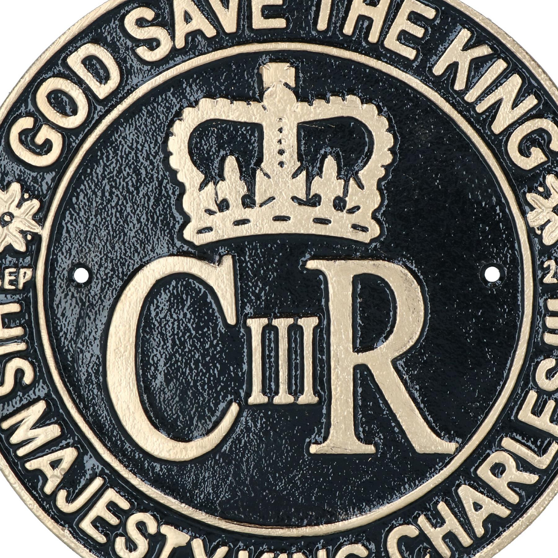 Plaque en aluminium Charles pour porte, mur, maison, portail, roi, royal, GB, Grande-Bretagne