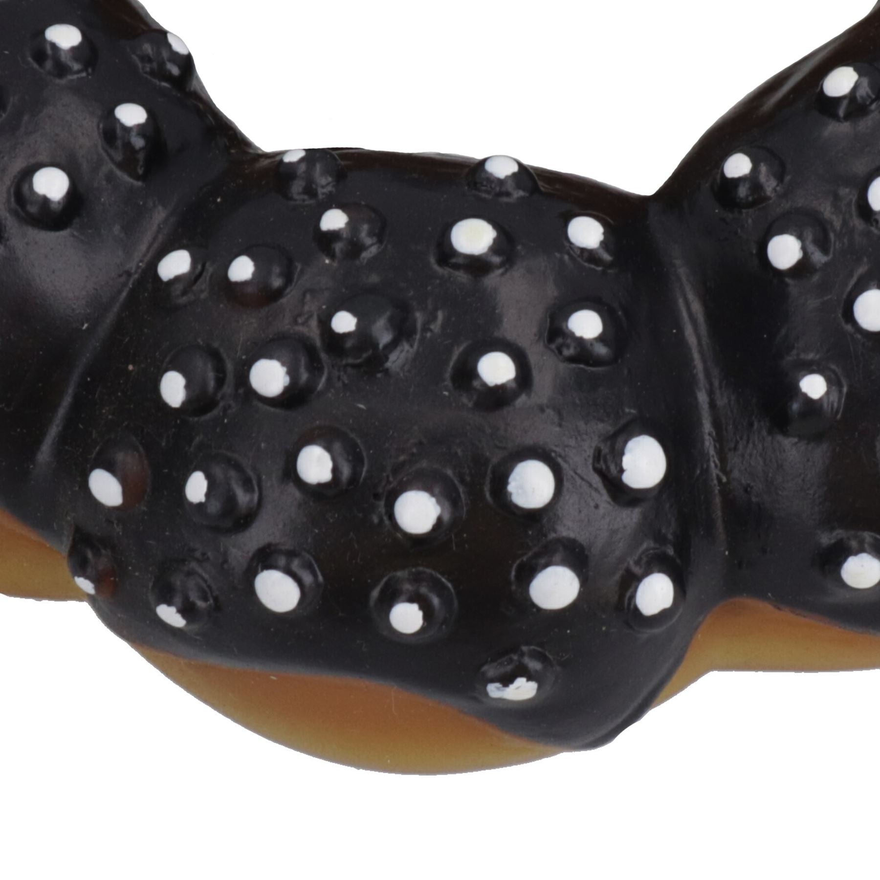 Haustier Hund Vinyl schwarz Donut Essen Hundespielzeug Spielspielzeug mit Squeeze 4x4x14cm