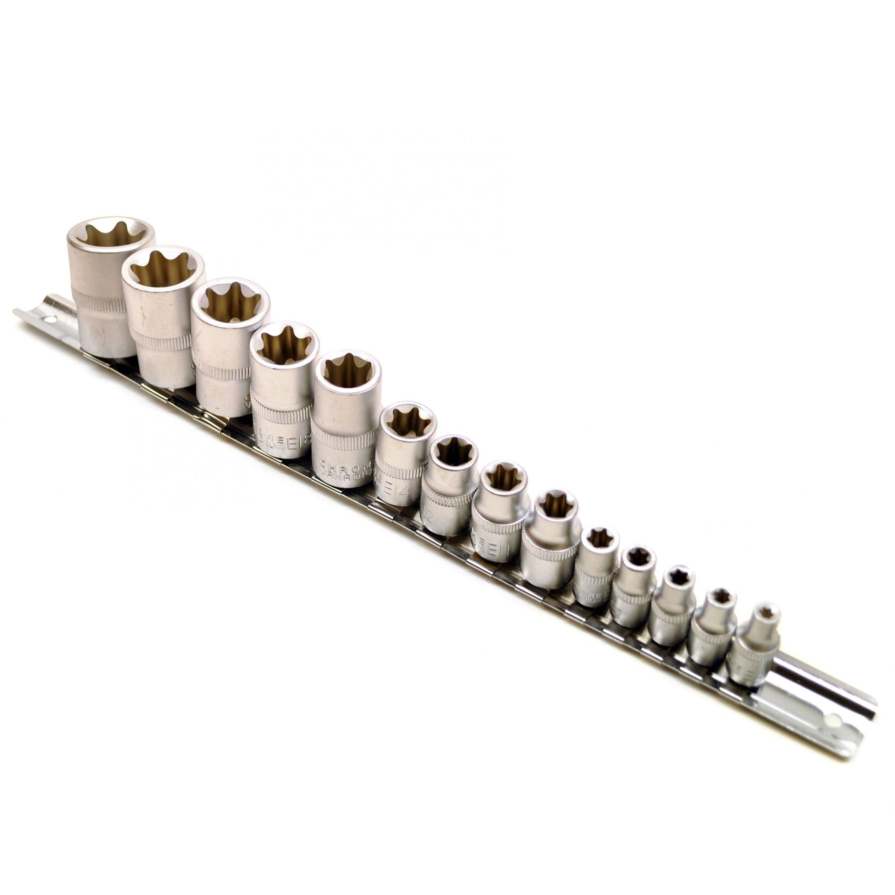 Jeu de 14 douilles femelles Torx/Star, douilles E 1/4", 3/8" et 1/2", TE355
