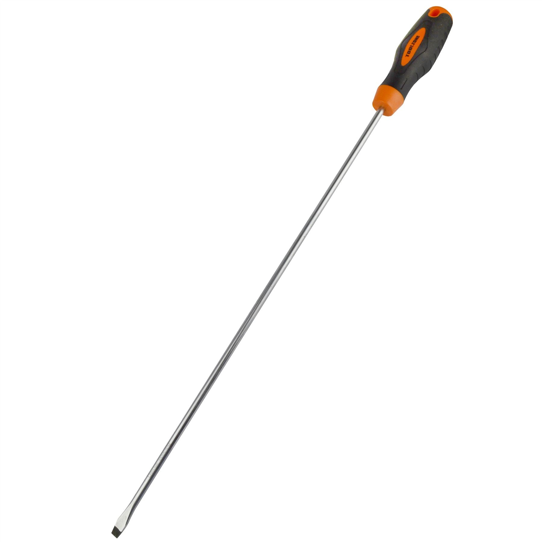 Extra langer Schraubendreher mit flachem Kopf, Gesamtlänge 400 mm, mit Gummigriff TE692