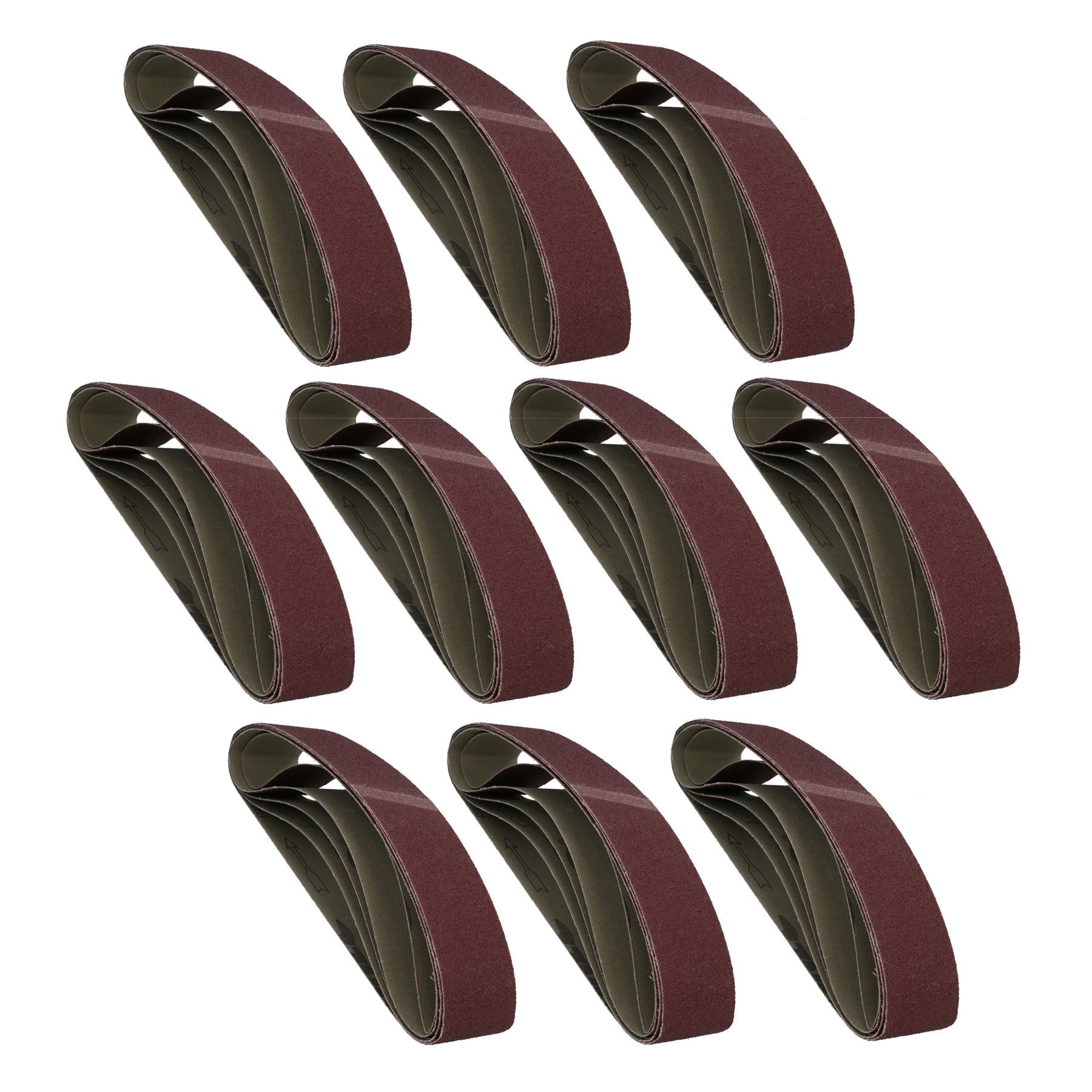 Bandes abrasives durables 686 mm x 50 mm, grain moyen 80, oxyde d'aluminium pour meuleuses