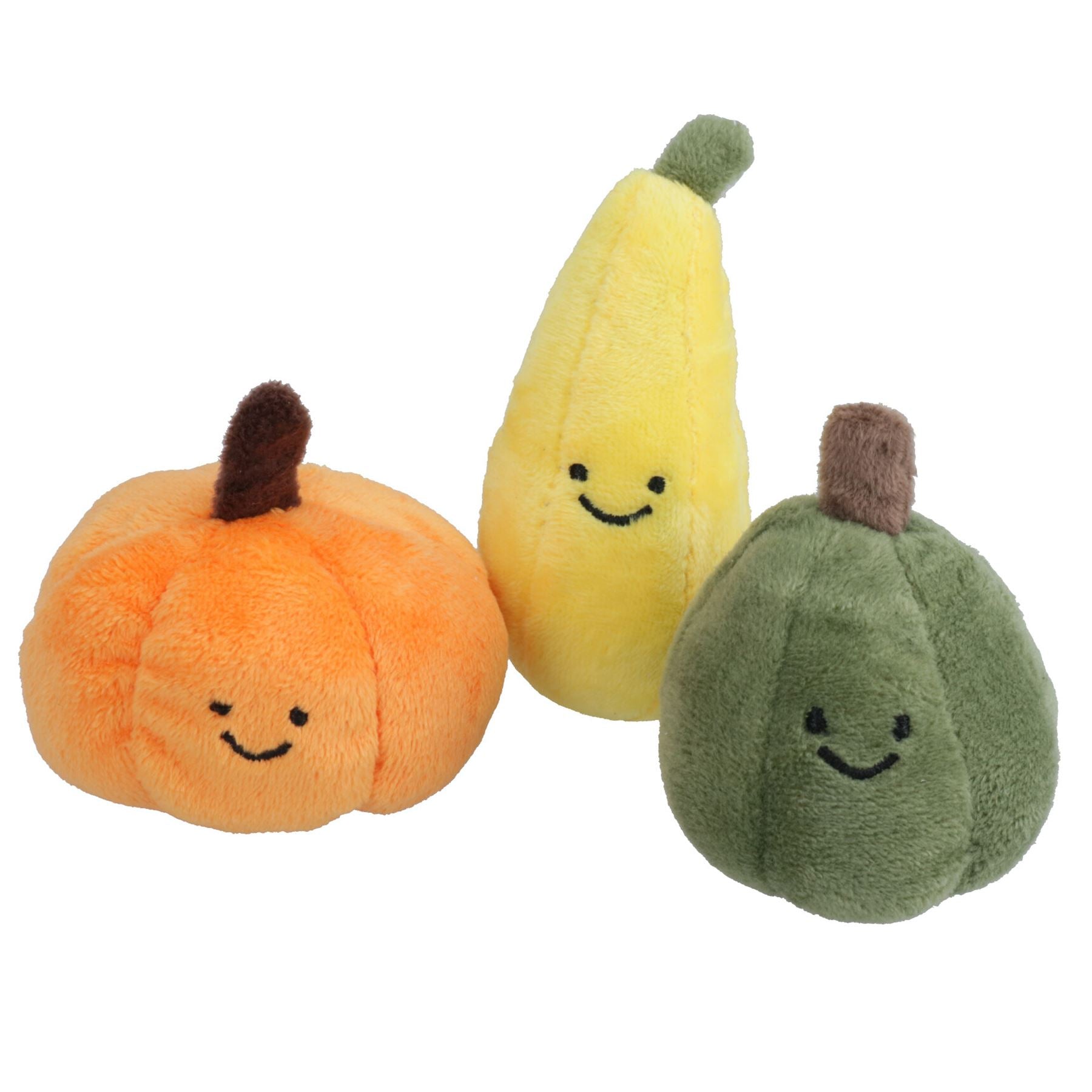 Lot de 3 petits jouets en peluche pour chien et chiot, cadeau d'Halloween, mini citrouille qui couine