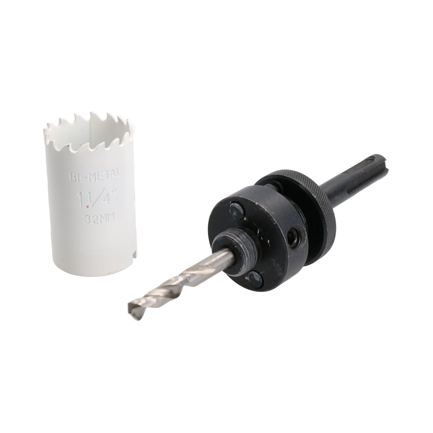 SDS-Plus-Dorndornaufsatz, komplett mit HSS-Lochsäge, 32 mm – 152 mm
