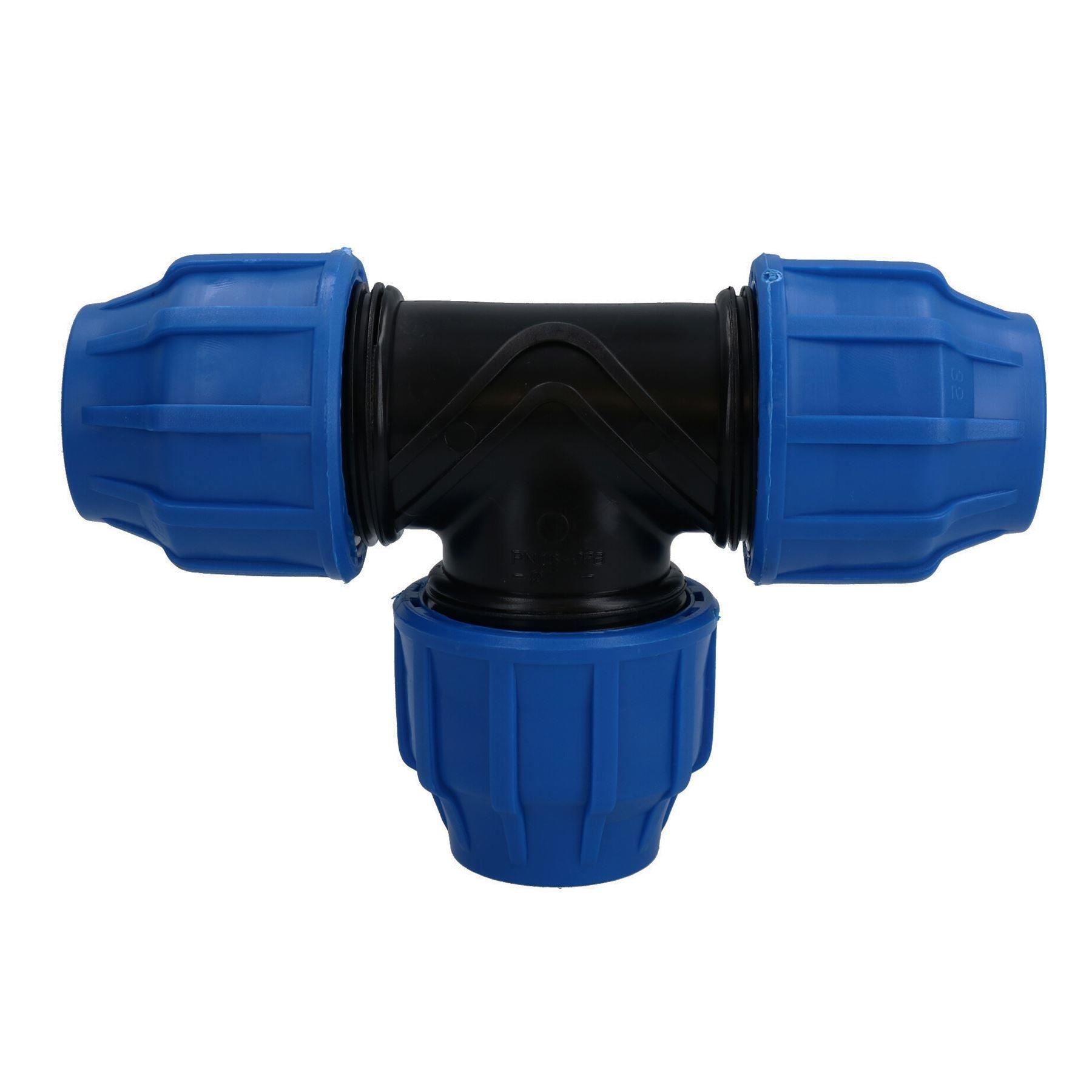 Raccord de tuyau d'eau en PEMD Raccord de raccord en T 25 mm x 20 mm x 25 mm