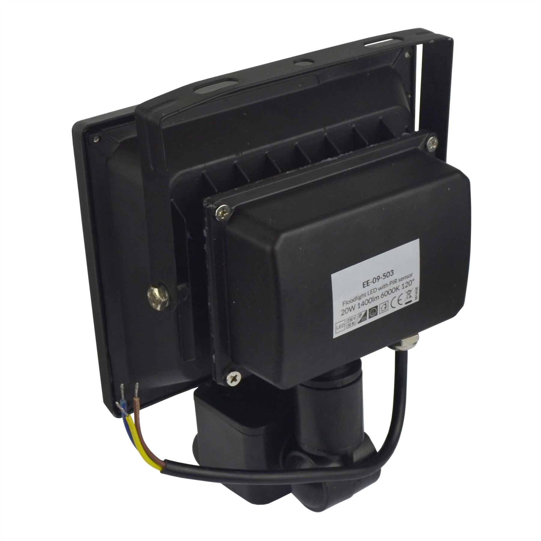 Projecteur LED 20 W PIR Sécurité 1 400 Lumen 6 000 K Blanc Froid Etanche E03