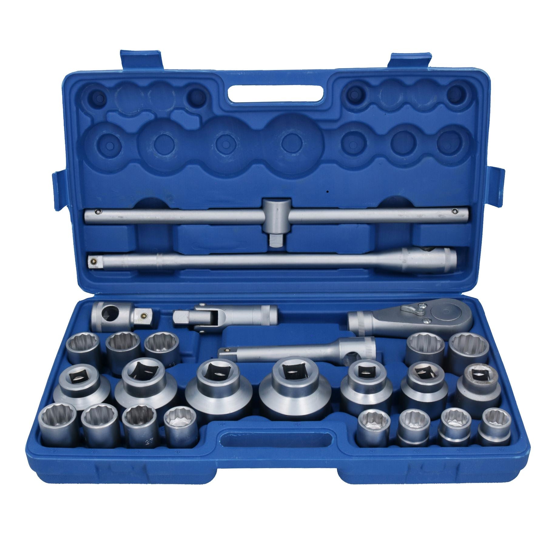 26pc 3/4" dr and 1" dr Shallow Socket Set 21mm - 65mm Metric Sizes Ratchet TE568