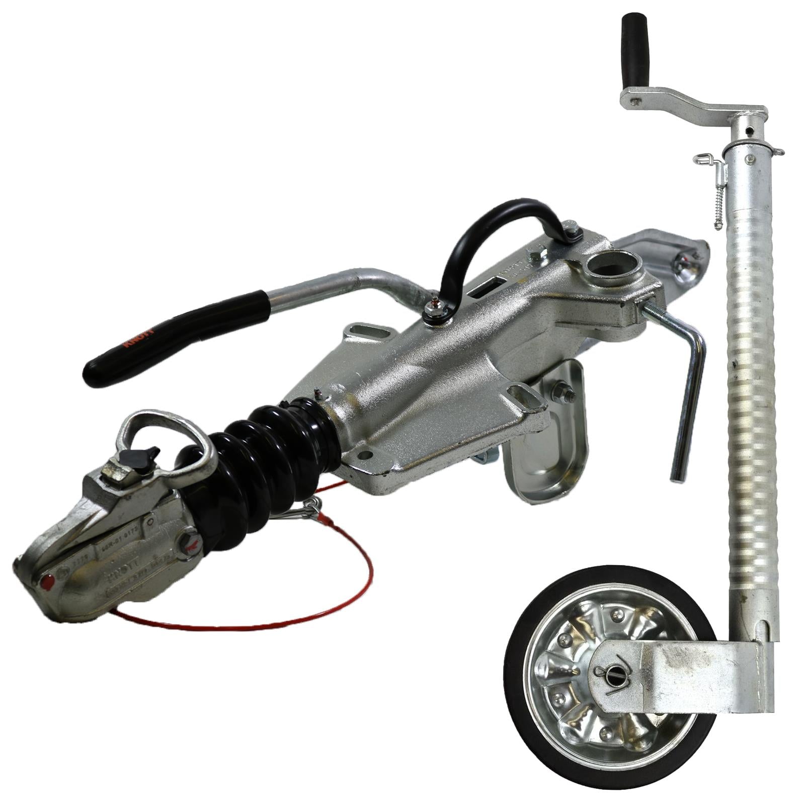 Attelage et roue jockey pour remorques porte-engins Ifor Williams 3500 kg GX et GP