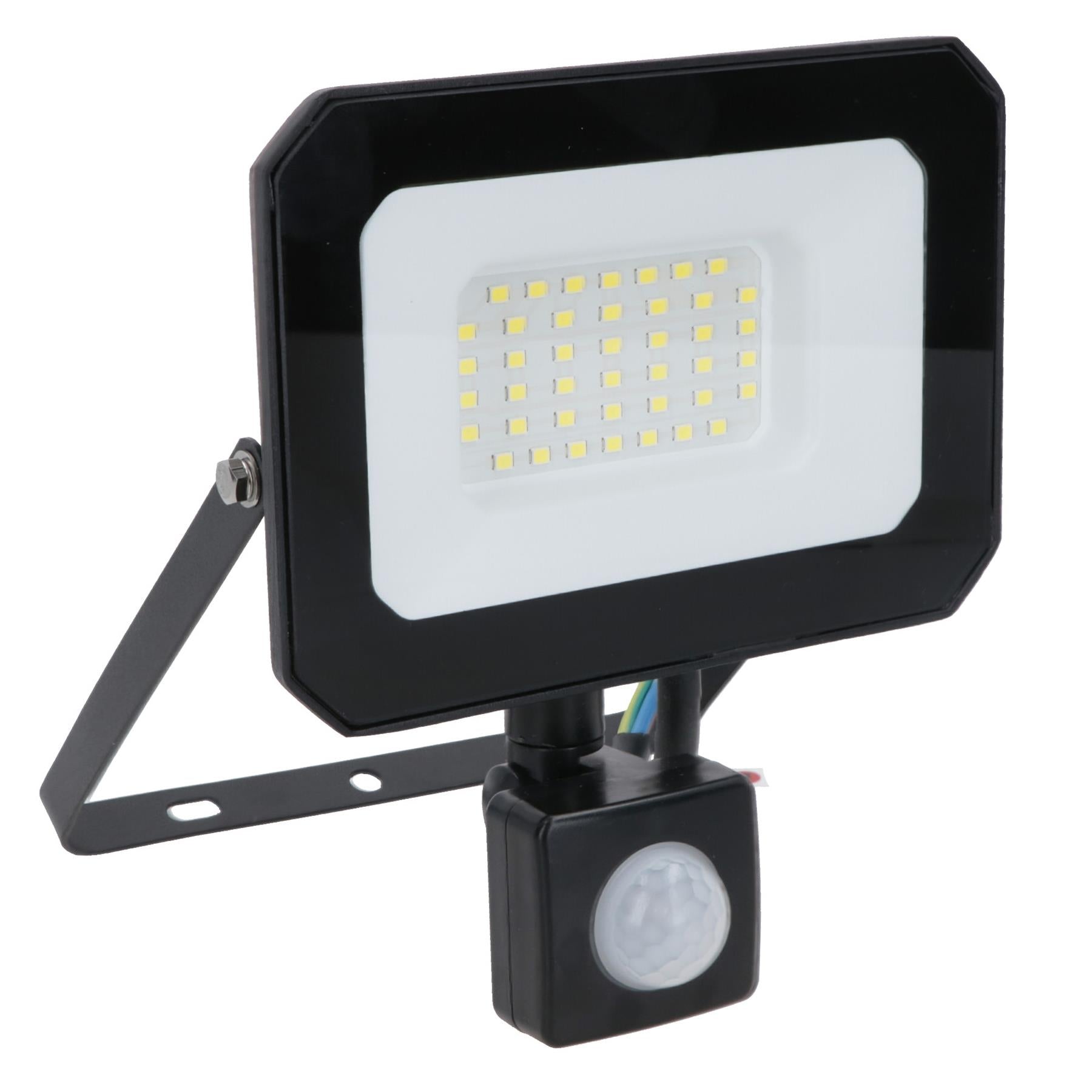 30 Watt LED Mini Floodlight With Sensor Lighting 2400 Lumens IP65 + Bracket