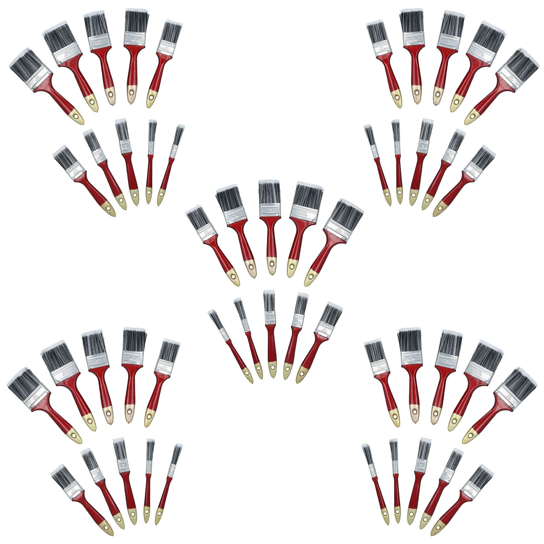 50pc Nylon bristle Paint Painting Brush Set Decorating 13mm – 63mm Wide Brushes