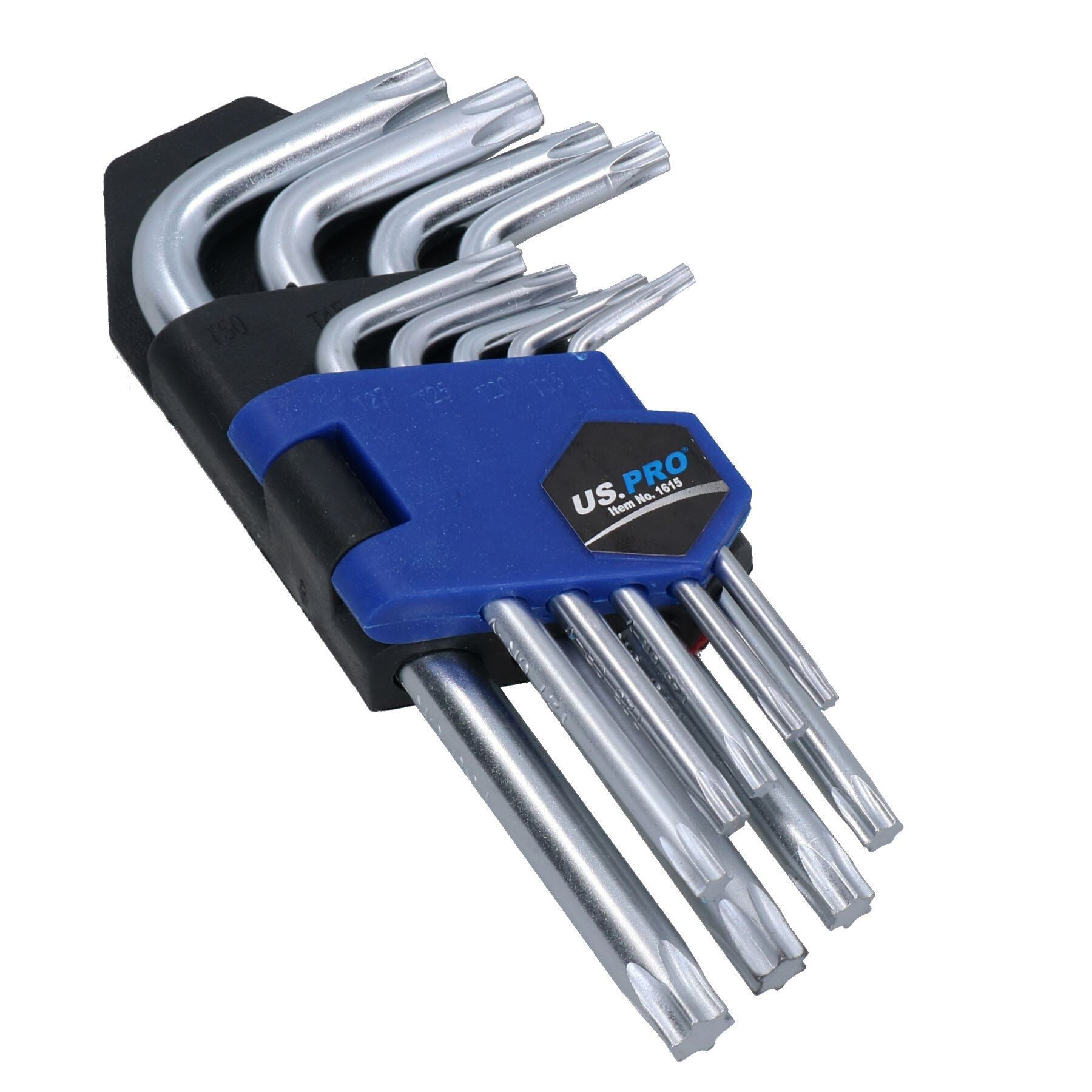 Kurzer Torx / manipulationssicherer Torx-Stern-Inbusschlüssel-Bitsatz T10 - T50, 9-teilig von Bergen