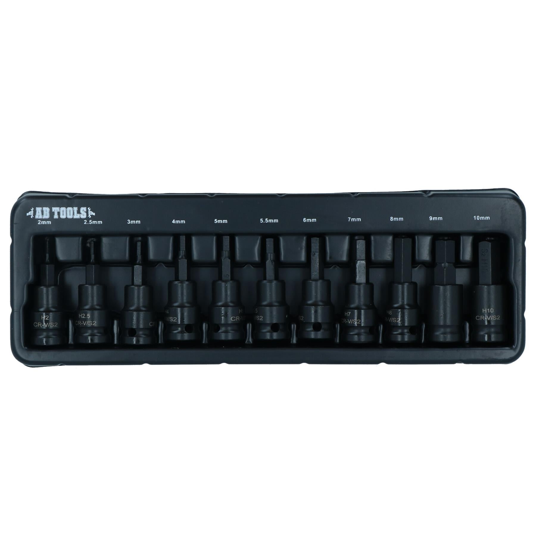 Douilles Allen à embout hexagonal impact métrique MM 2 mm – 10 mm, lot de 11 pièces