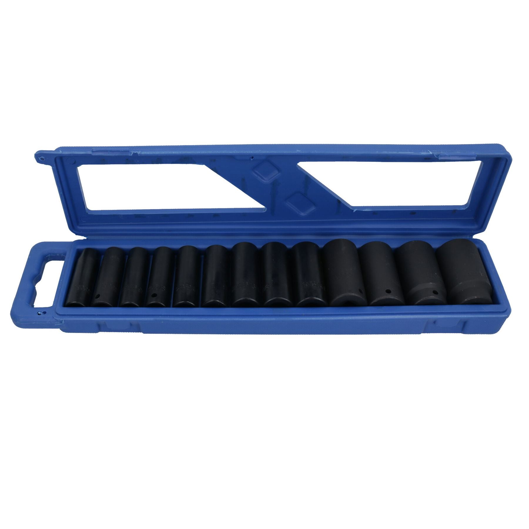 Douilles à chocs profondes impériales AF SAE à entraînement de 1/2 po, 12 pans, 7/16 à 1-1/4, ensemble de 13 pièces