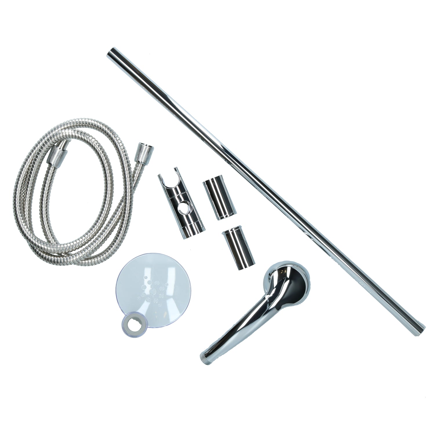 Single Spray Pattern Chrome-plated Shower Kit Adjustable Wall Mounted Hand-held