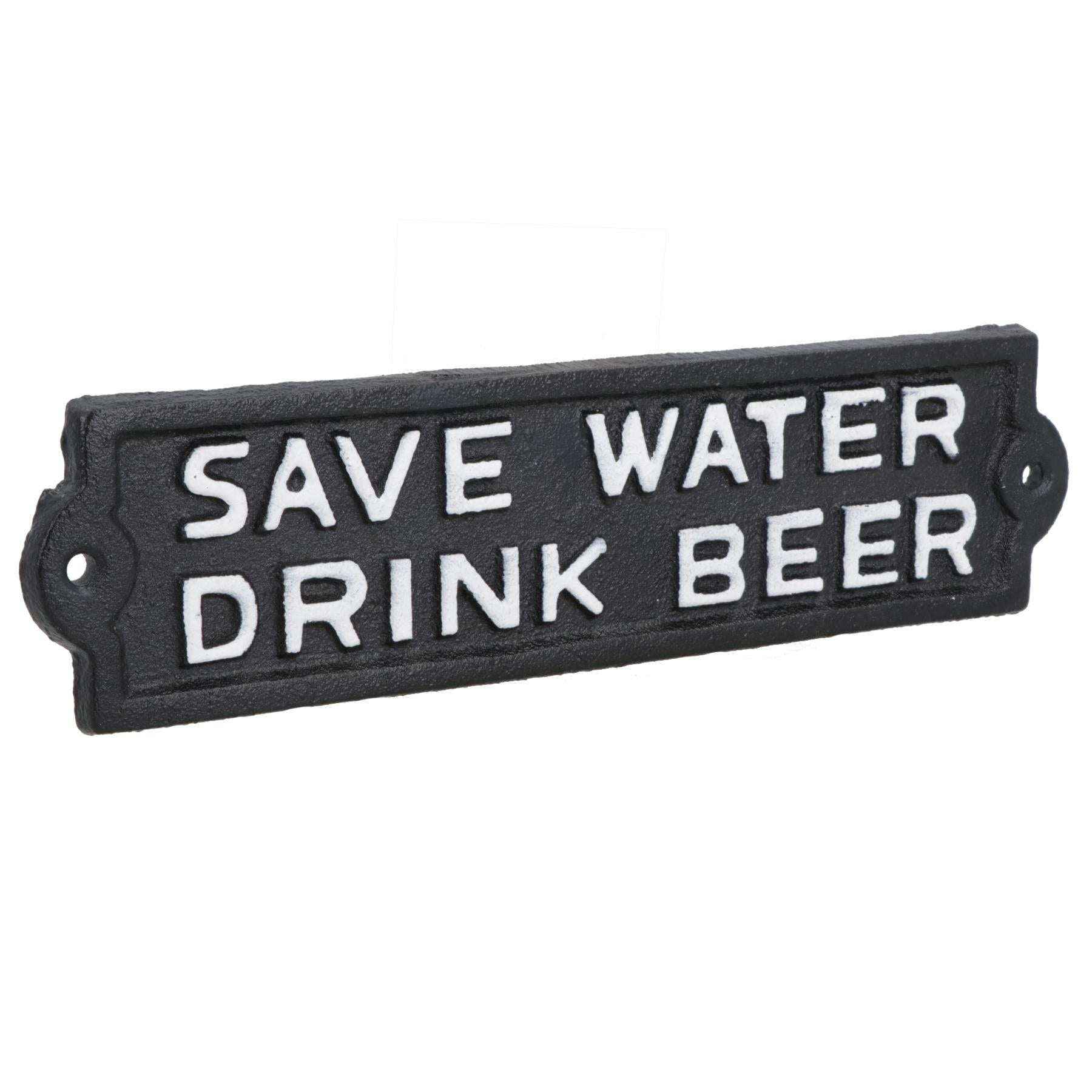 Save Water Drink Beer Cast Iron Sign Plaque Wall Door Fence House Garden Yard