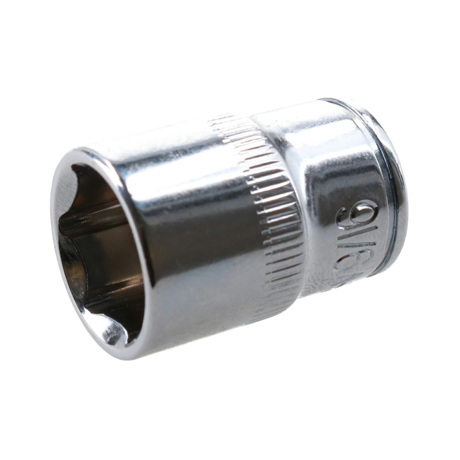 9/16" Imperial 6 Point 3/8" Drive Shallow Socket SAE AF Chrome Vanadium Steel