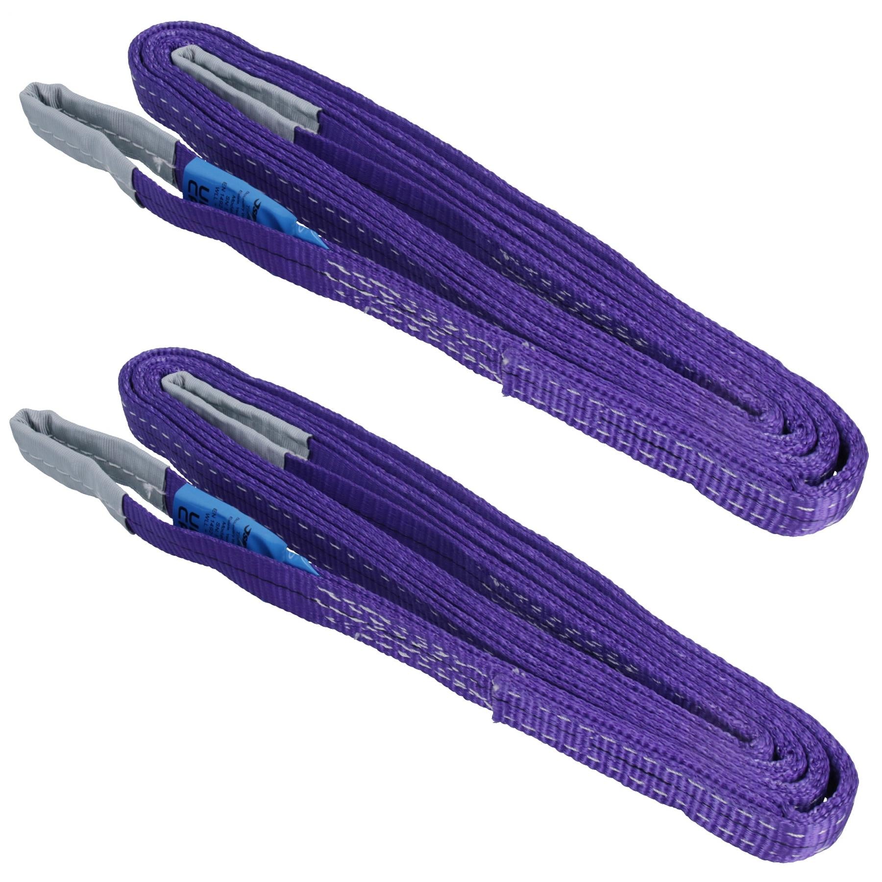 Élingue de levage et de transport en polyester PES de 1 tonne et 4 mètres, facteur de sécurité 7:1
