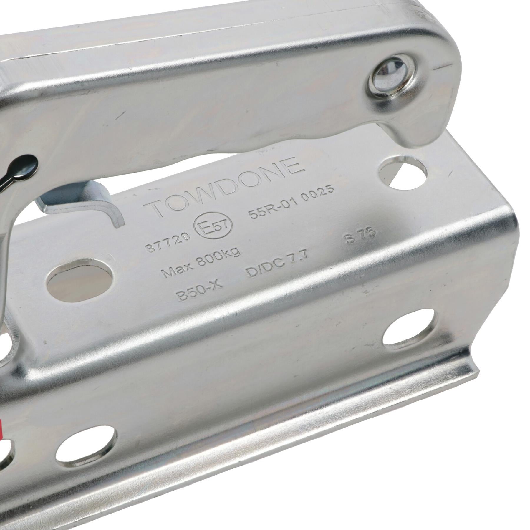 Ungebremster Anhänger, Kupplung und Schloss aus gepresstem Stahl für 50-mm-Boxen, max. 800 kg