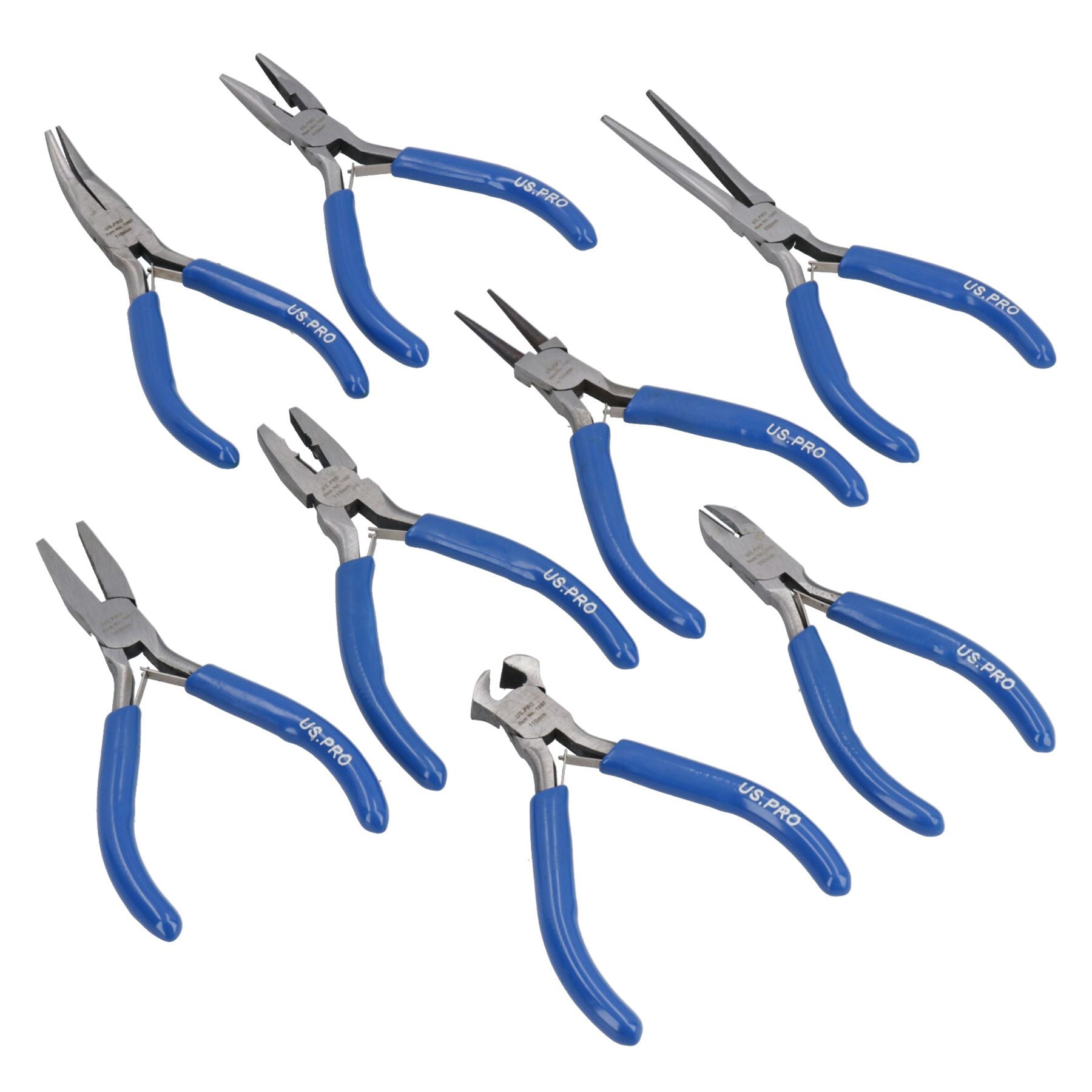 Mini Plier Set Craft Jewellery Making Cutters Long Nose Circlips Engineers 8pc Set