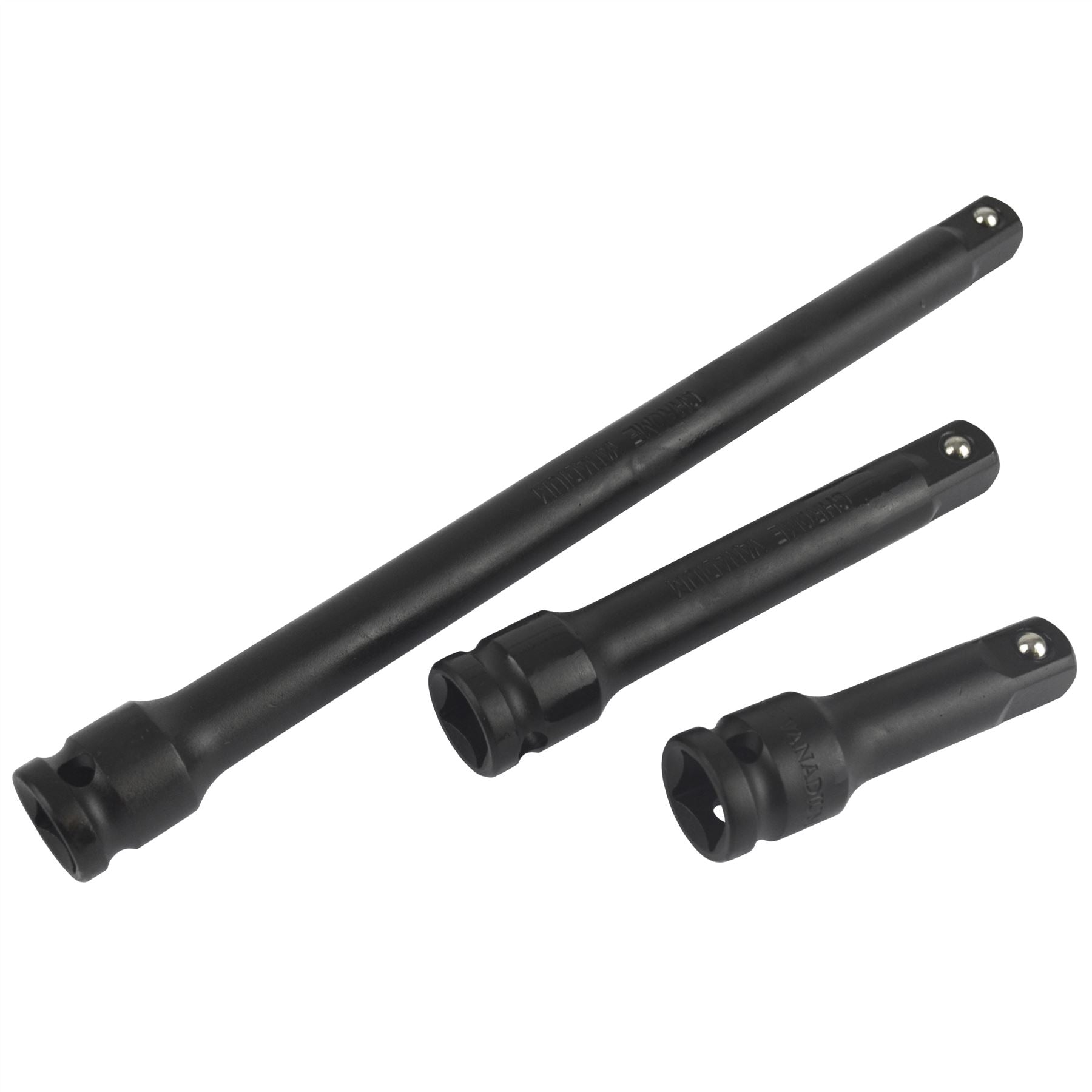 Jeu de rallonges pour douilles à chocs à entraînement 1/2" 75 mm, 125 mm, 250 mm, 3 pièces