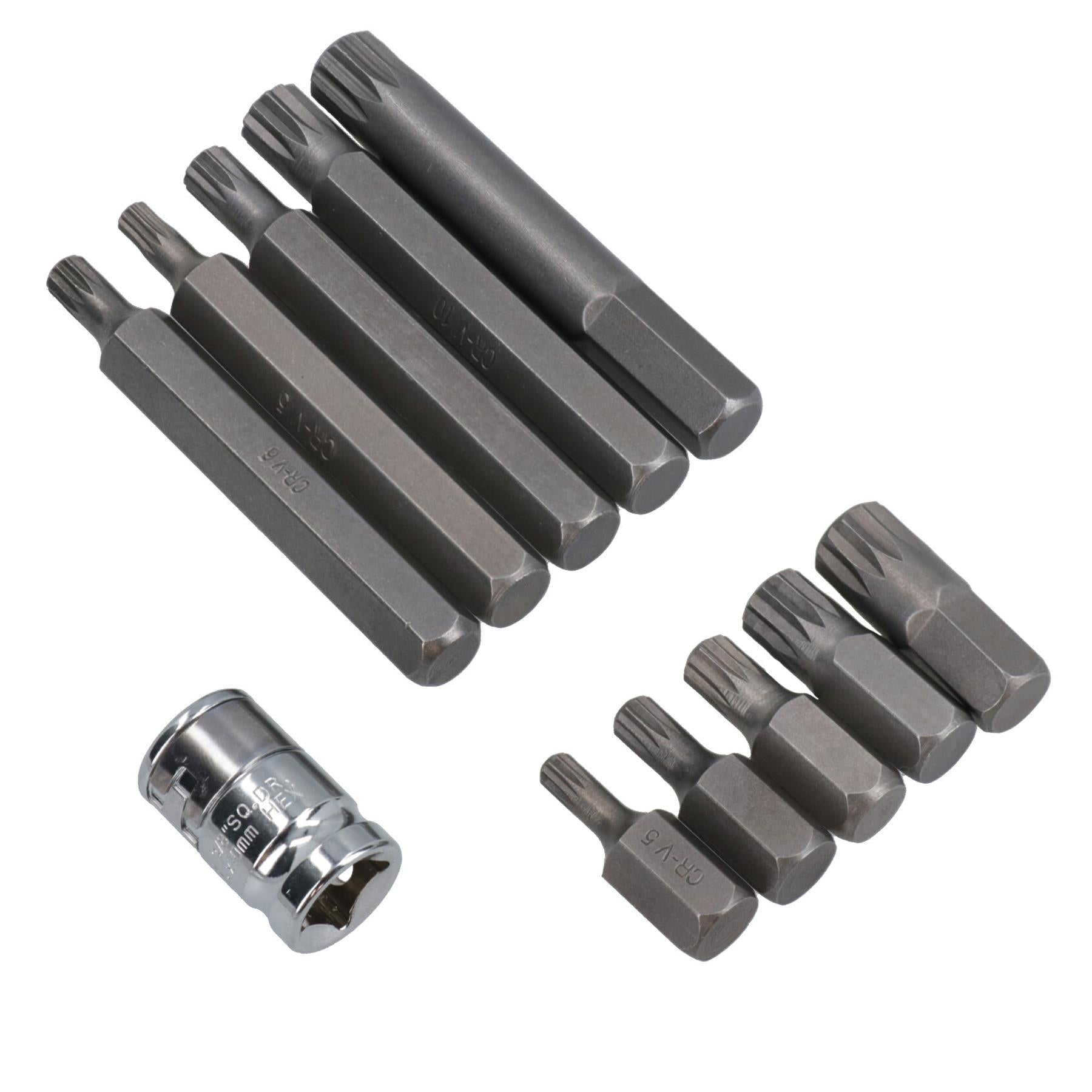 Douilles à embouts cannelés mâles peu profonds et profonds 5 mm – 12 mm (M5-M12) entraînement 3/8 po